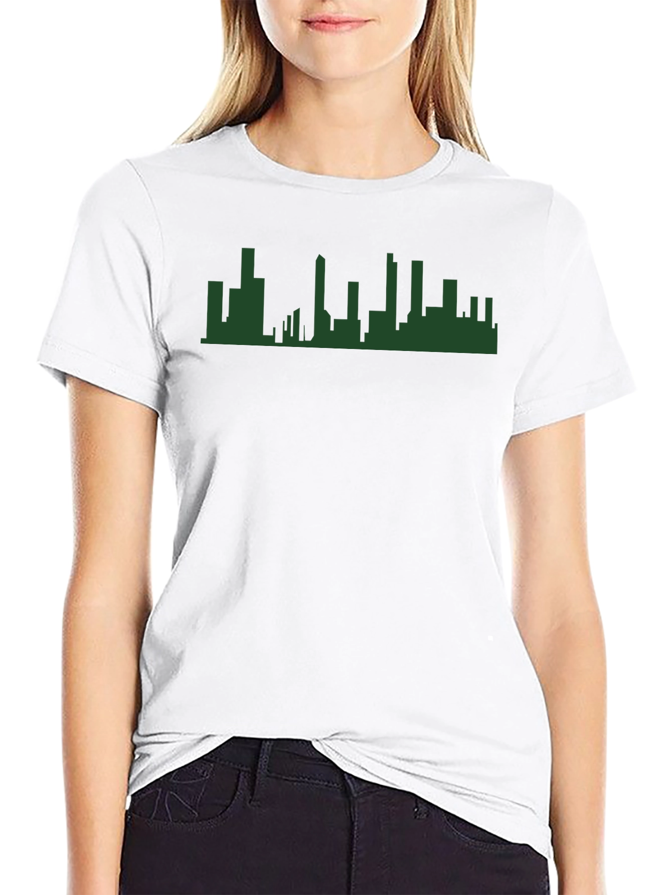 Cityscape Silhouette Graphic Tee - Modern Urban Style