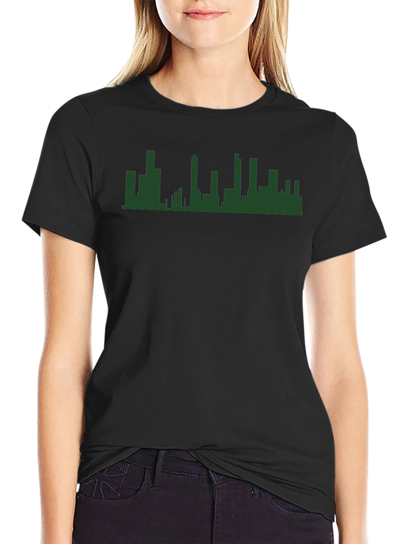 Cityscape Silhouette Graphic Tee - Modern Urban Style
