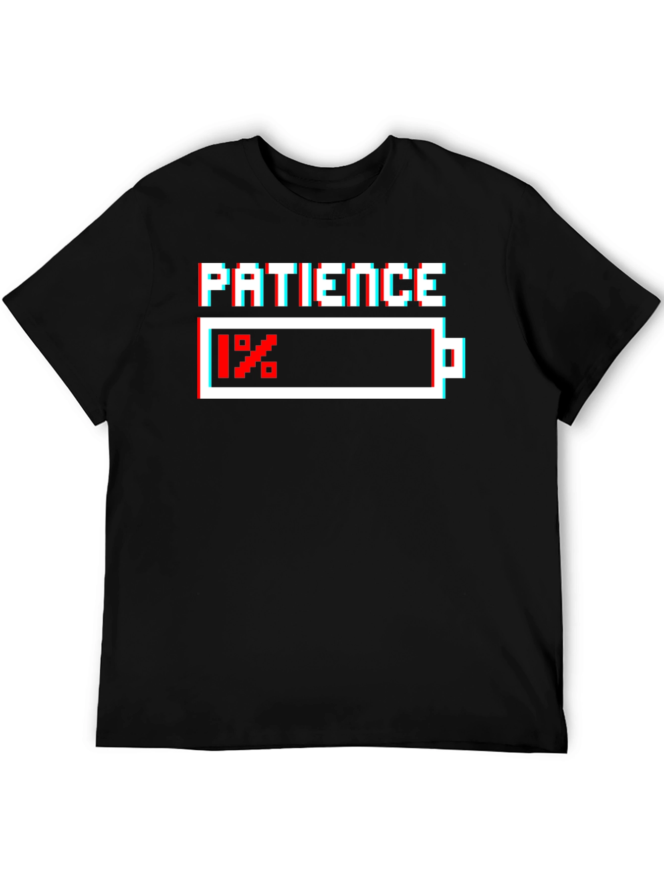Patience 1% Battery Black Graphic T-Shirt