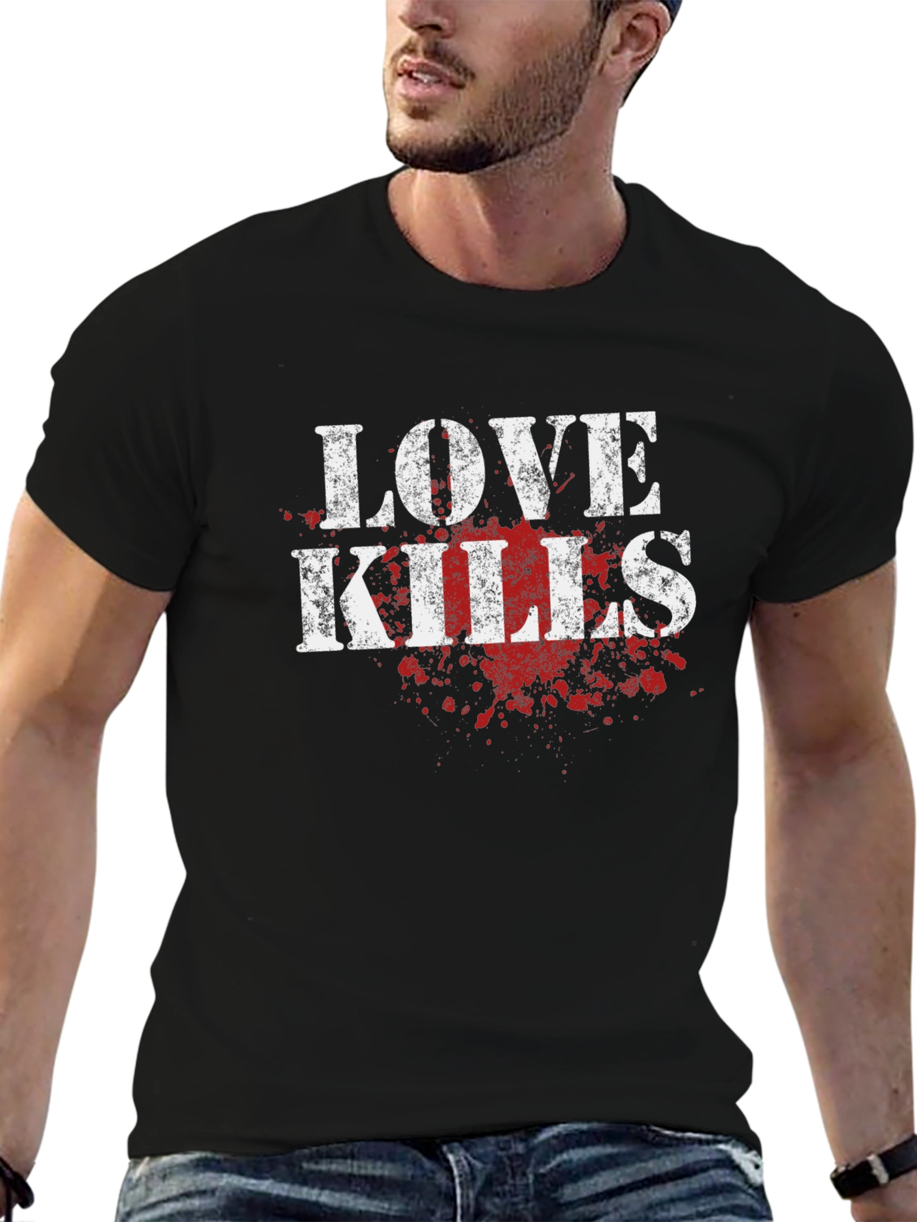 Love Kills Graphic T-Shirt - Black Cotton Tee
