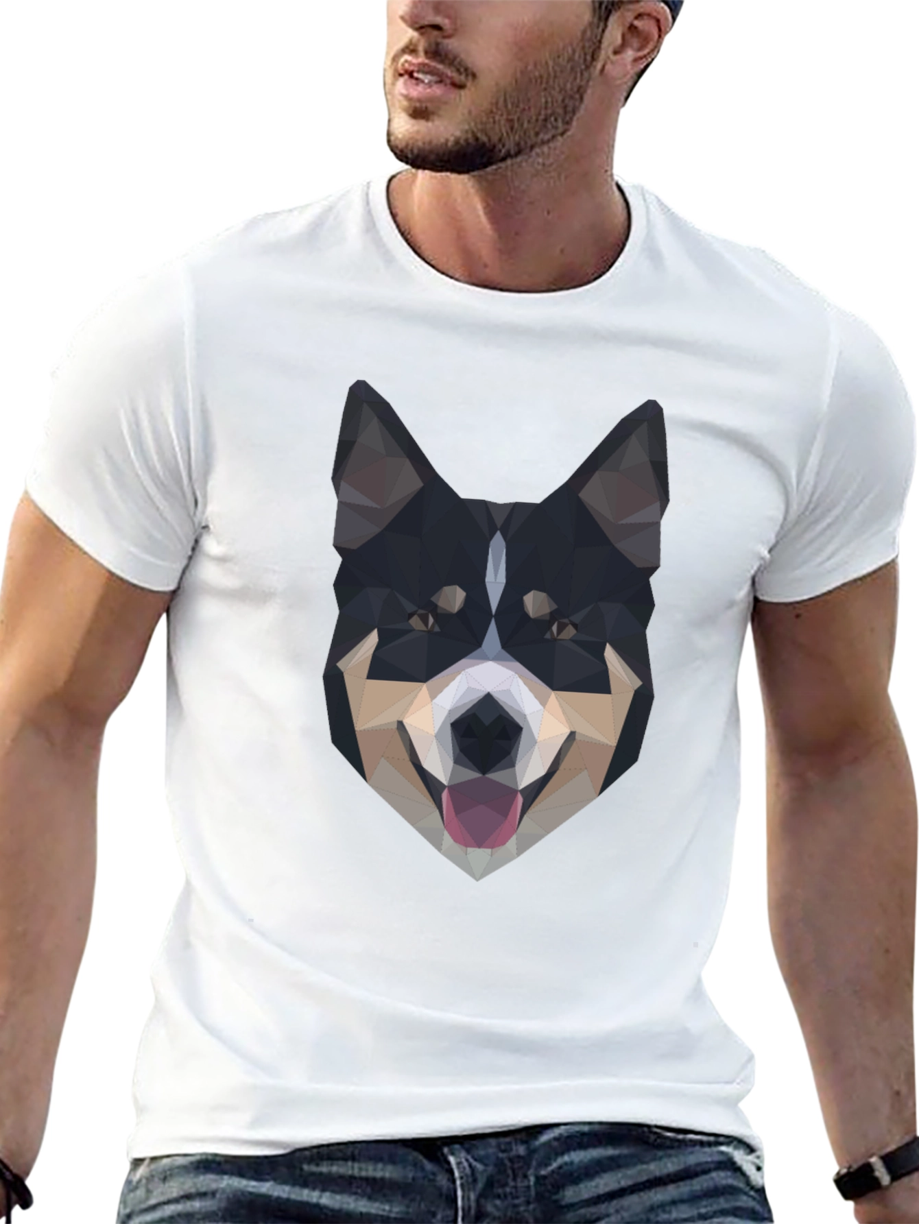 Geometric Dog T-Shirt - Modern Art Tee