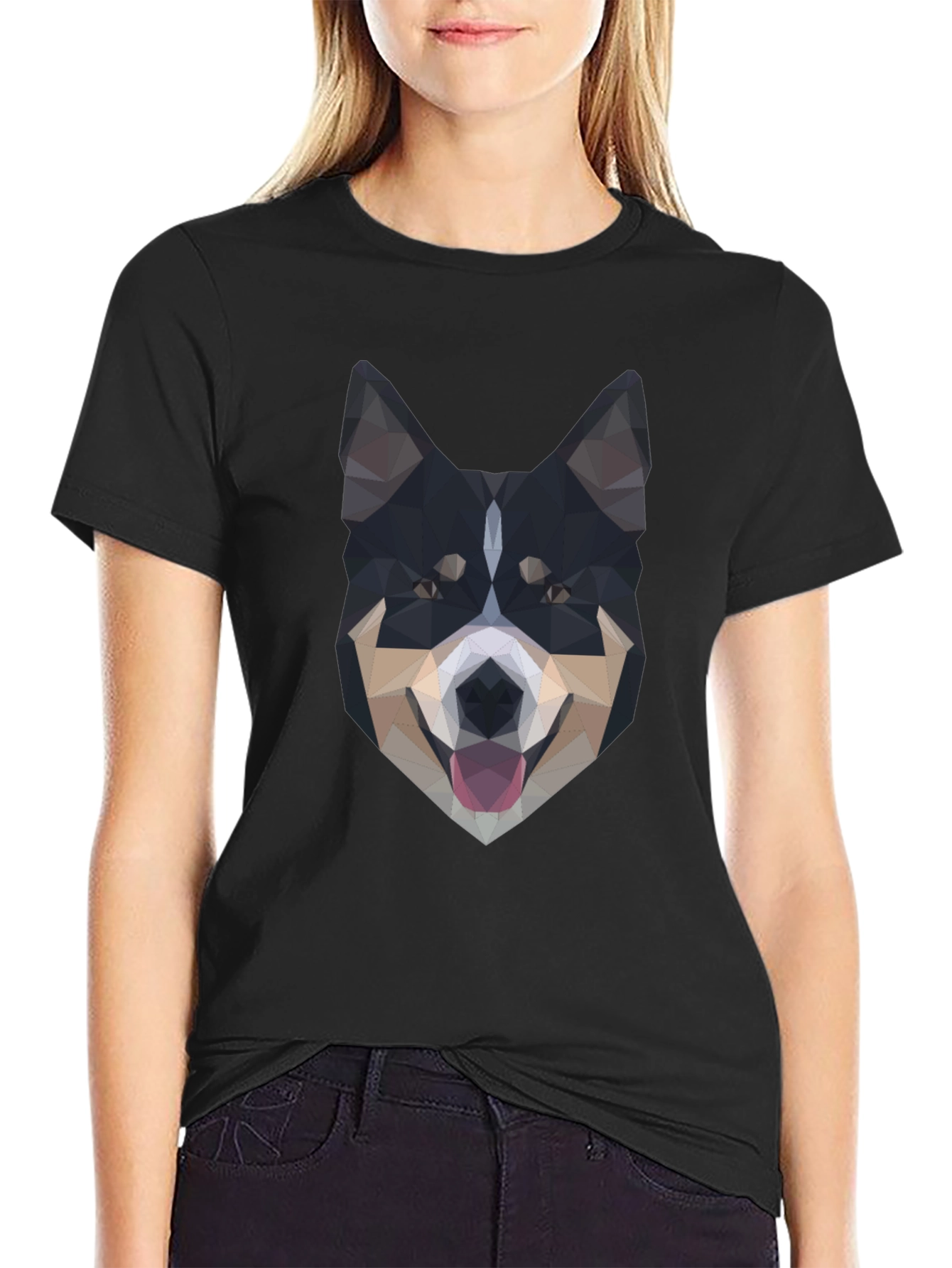 Geometric Dog T-Shirt - Modern Art Tee