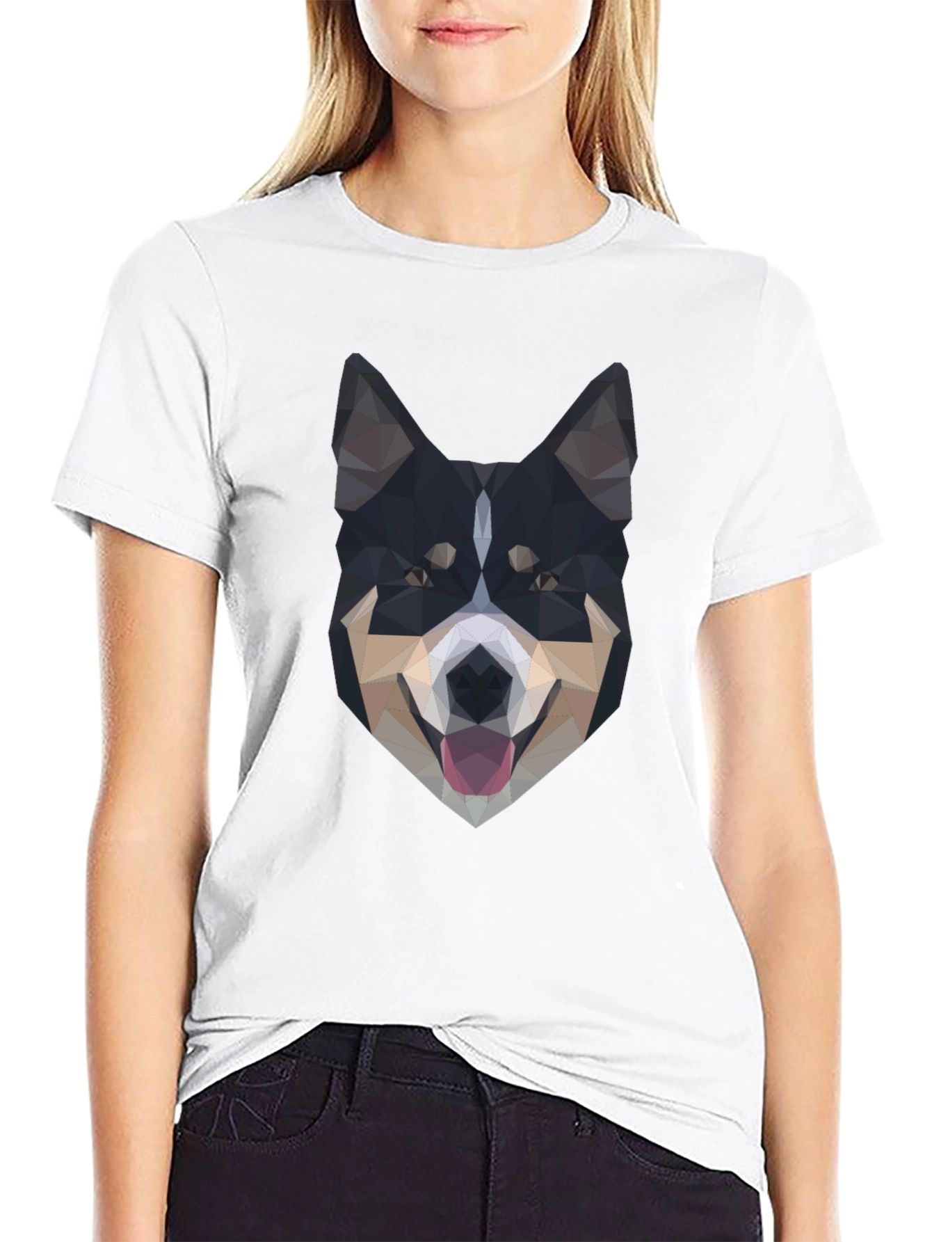 Geometric Dog T-Shirt - Modern Art Tee