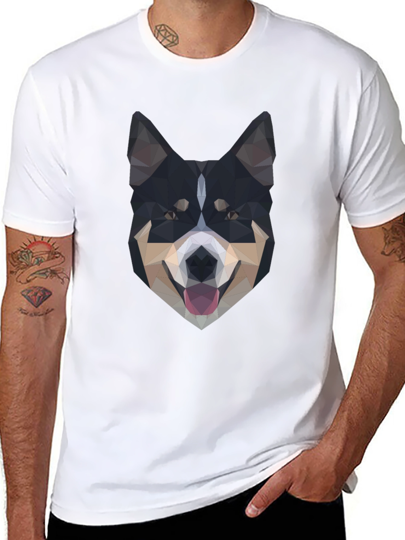 Geometric Dog T-Shirt - Modern Art Tee