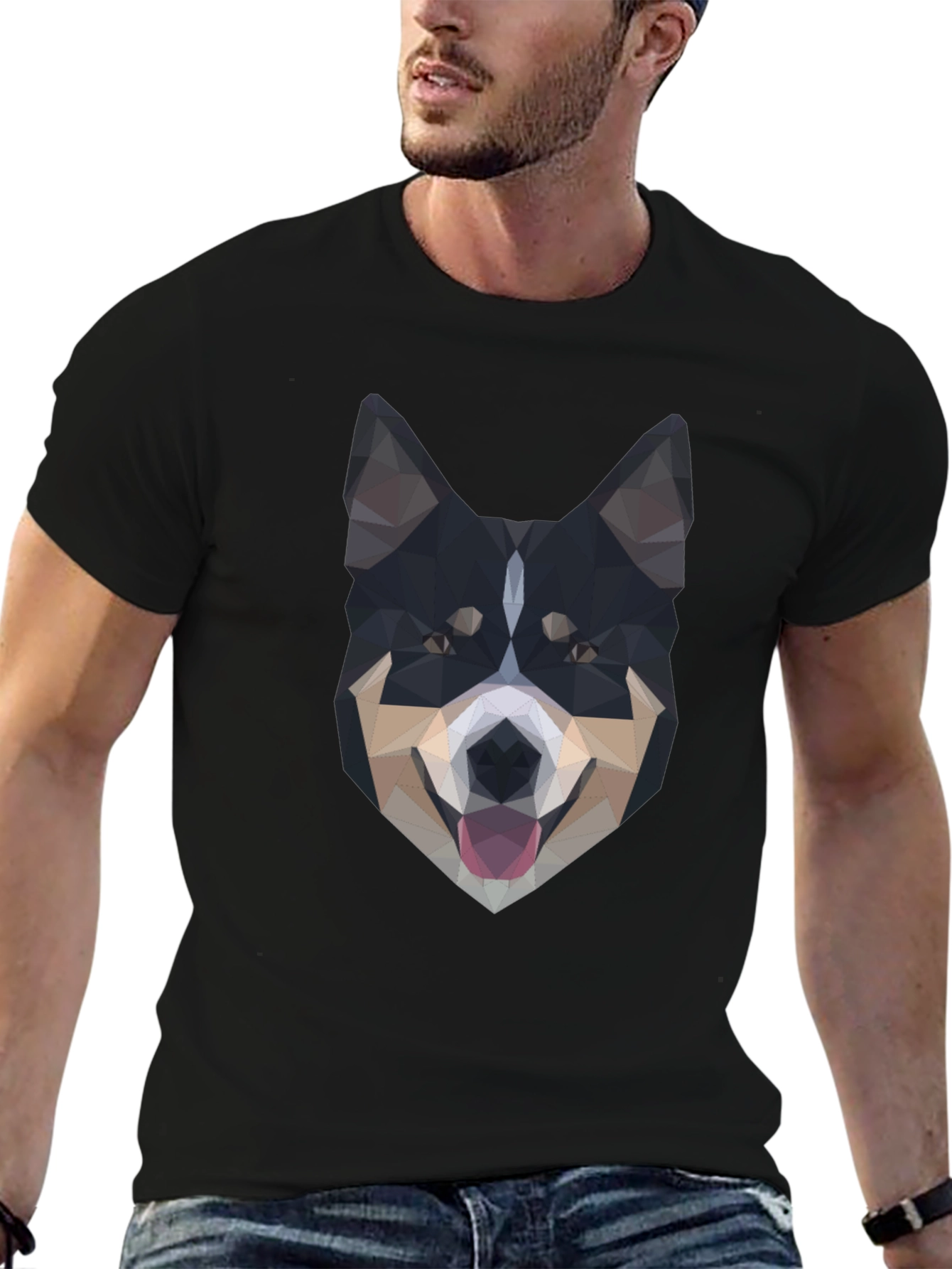 Geometric Dog T-Shirt - Modern Art Tee