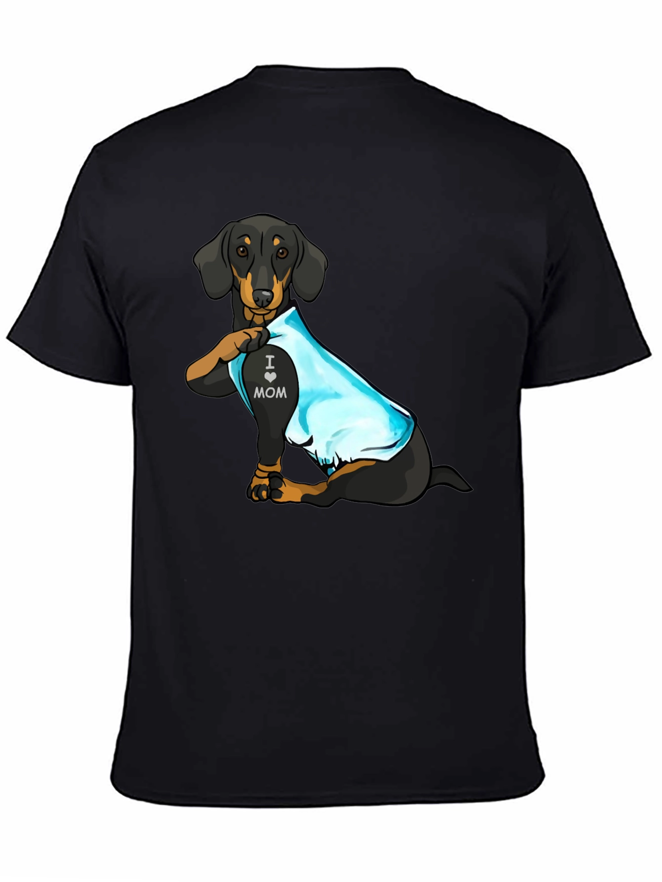 Dachshund I Love Mom Tattoo Graphic T-Shirt