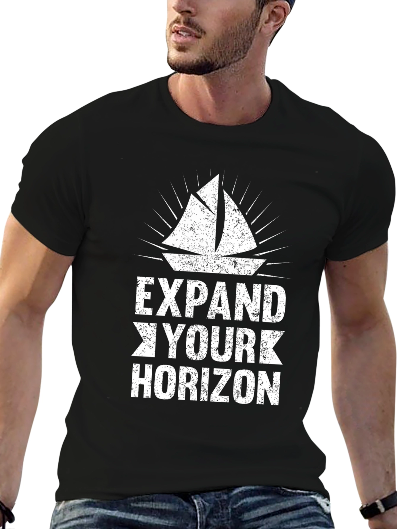 Expand Your Horizon Graphic T-Shirt - Black