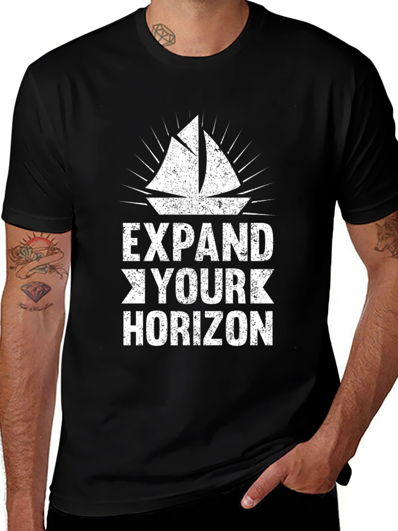 Expand Your Horizon Graphic T-Shirt - Black