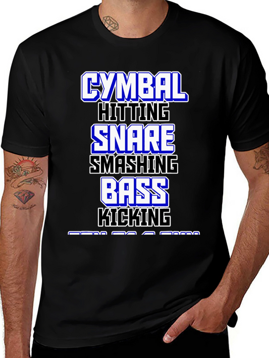 Drummer T-Shirt: Cymbal Snare Bass - Music Lover Tee