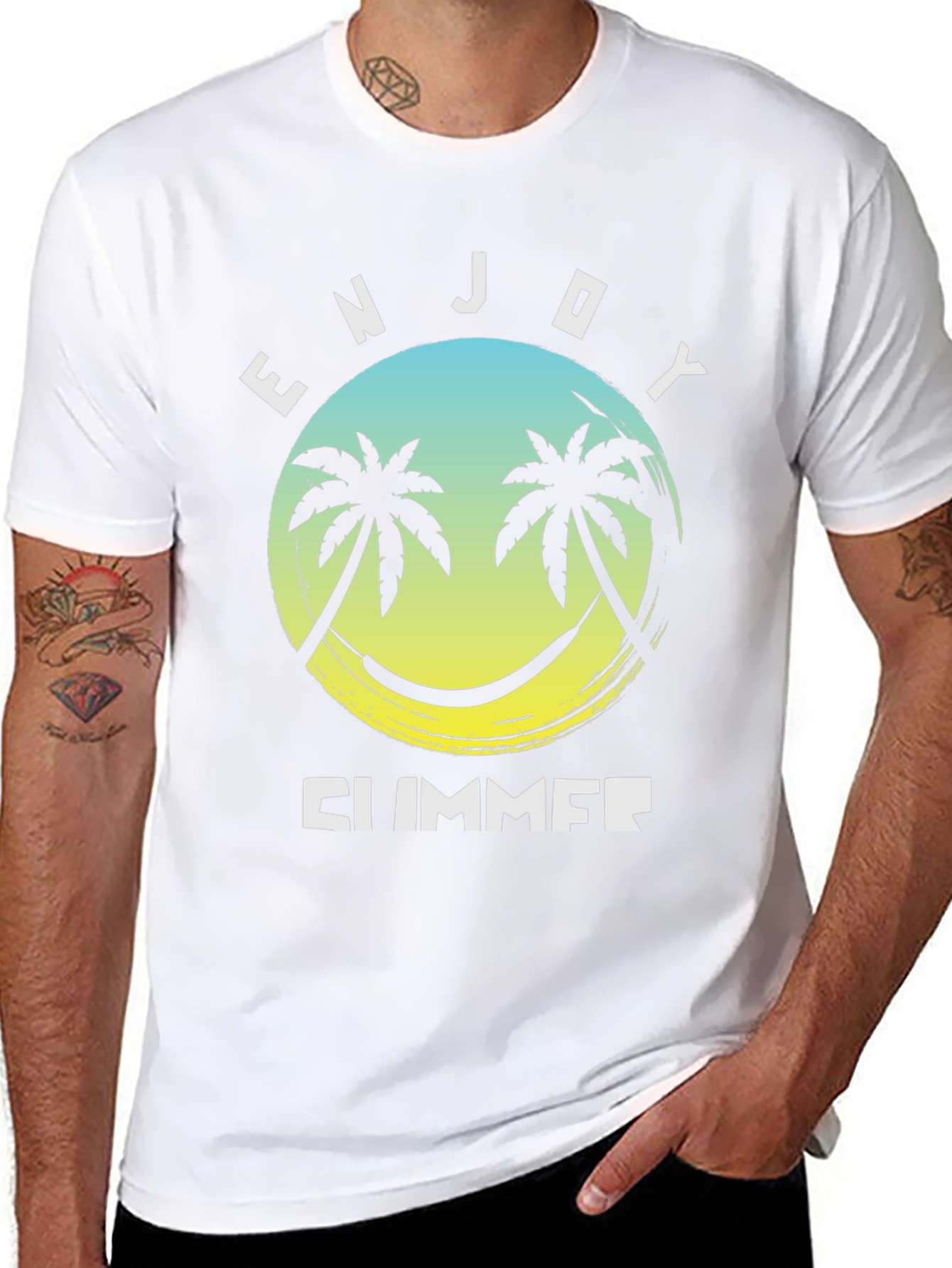 Enjoy Summer Palm Tree Graphic Tee