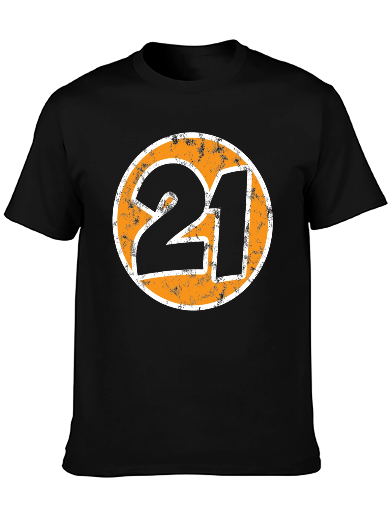 Mens Black 21 Graphic Print T-Shirt