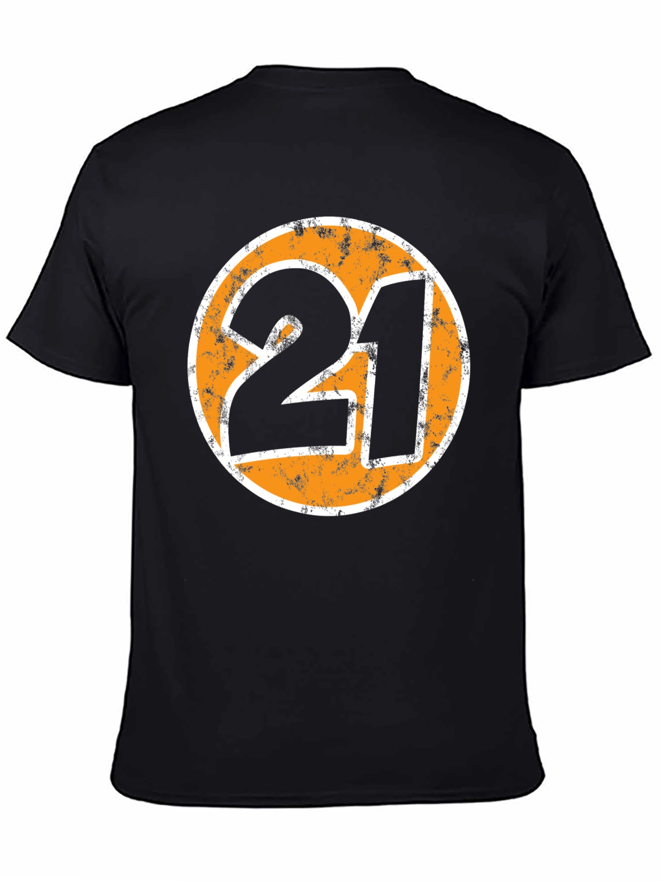 Mens Black 21 Graphic Print T-Shirt