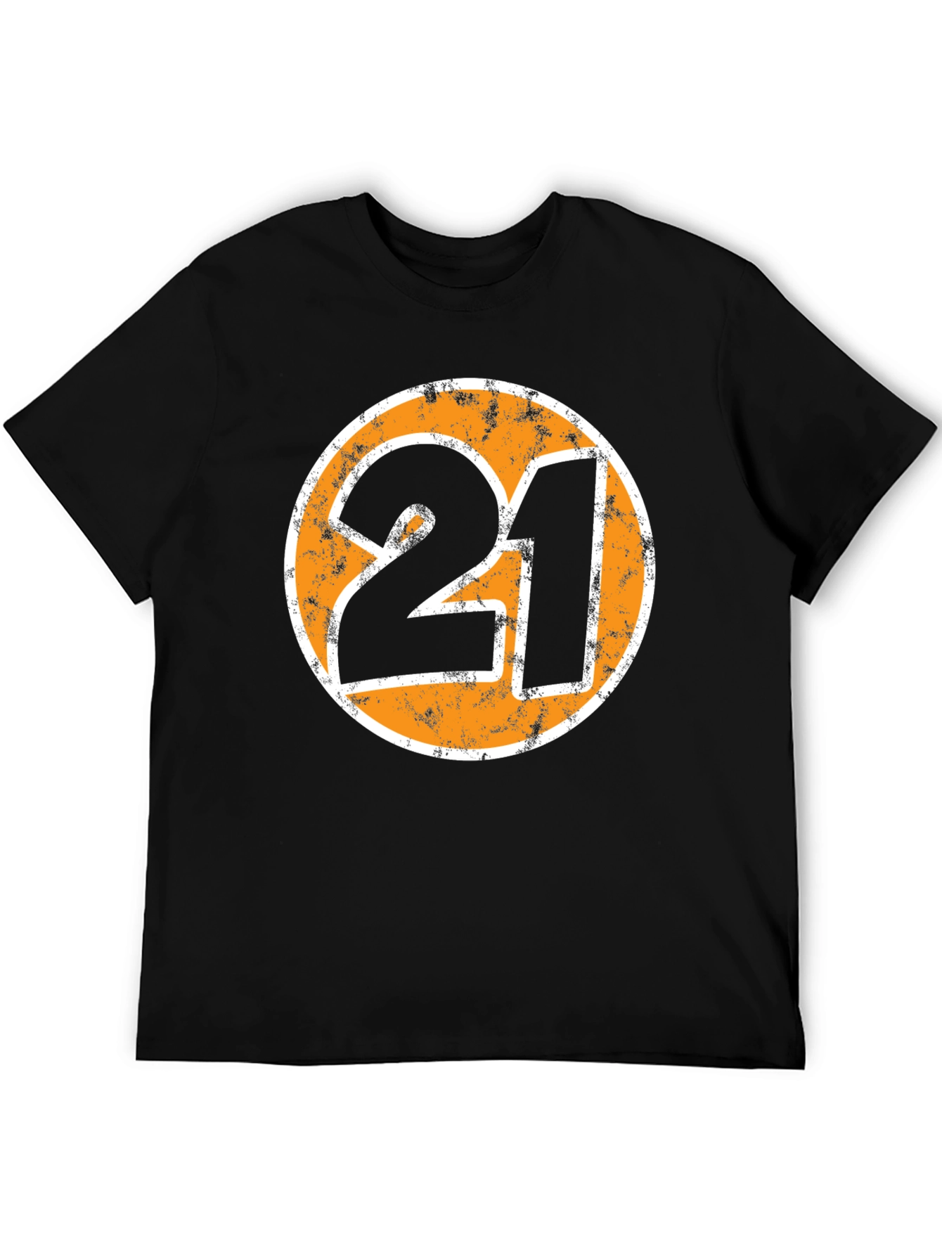 Mens Black 21 Graphic Print T-Shirt
