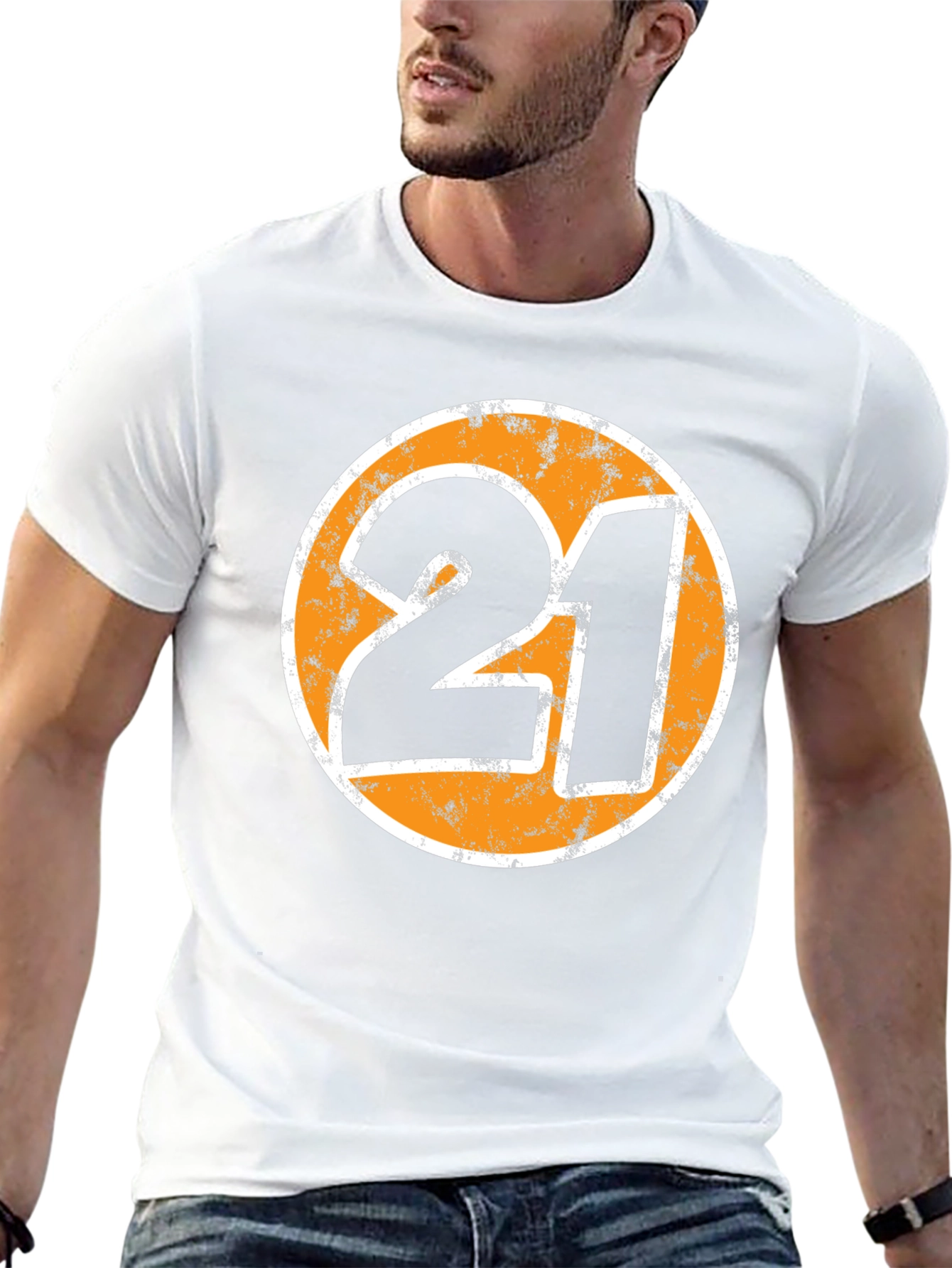 Mens Black 21 Graphic Print T-Shirt