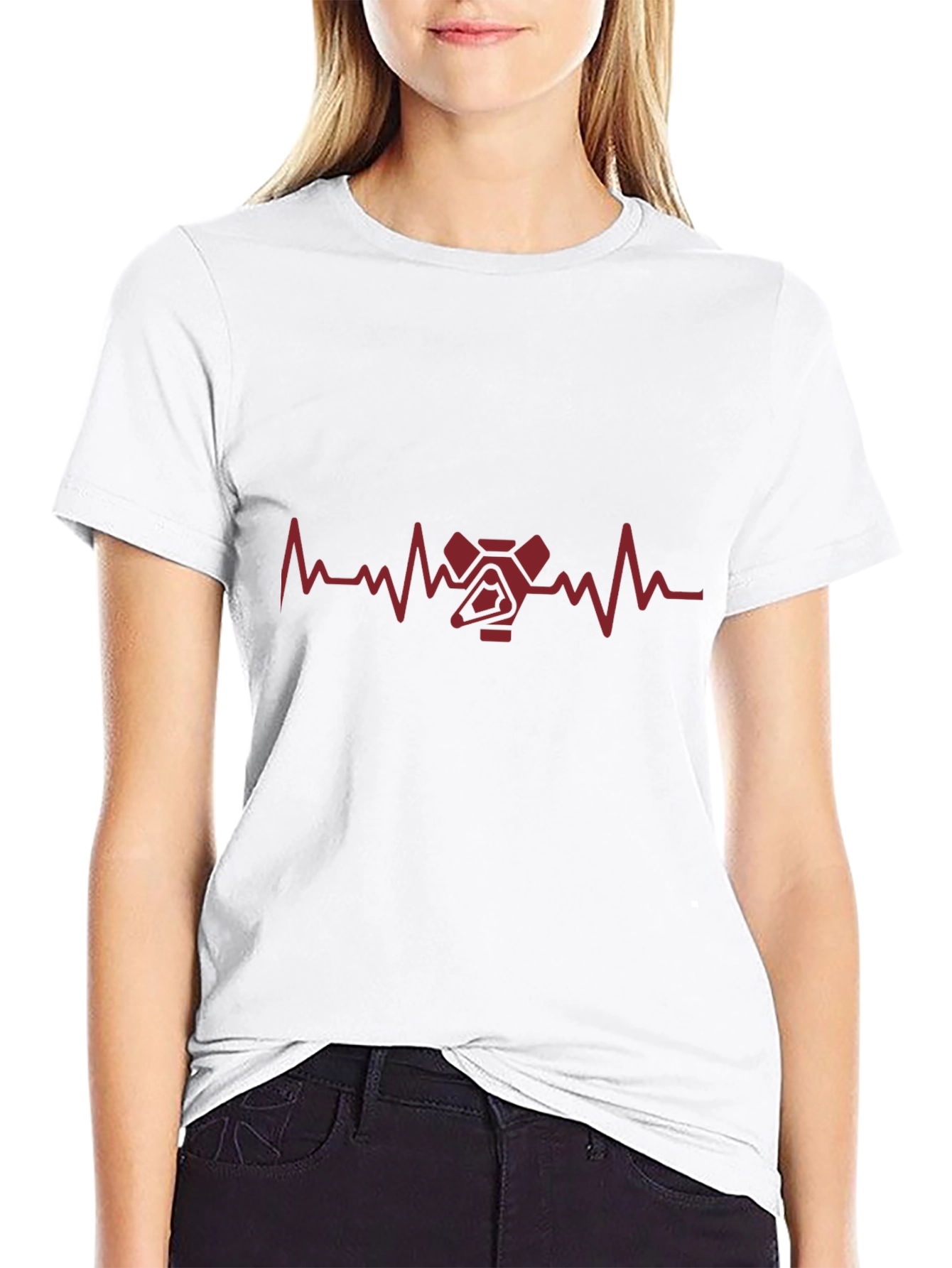 Heartbeat Spaceship Graphic Tee - Black Cotton