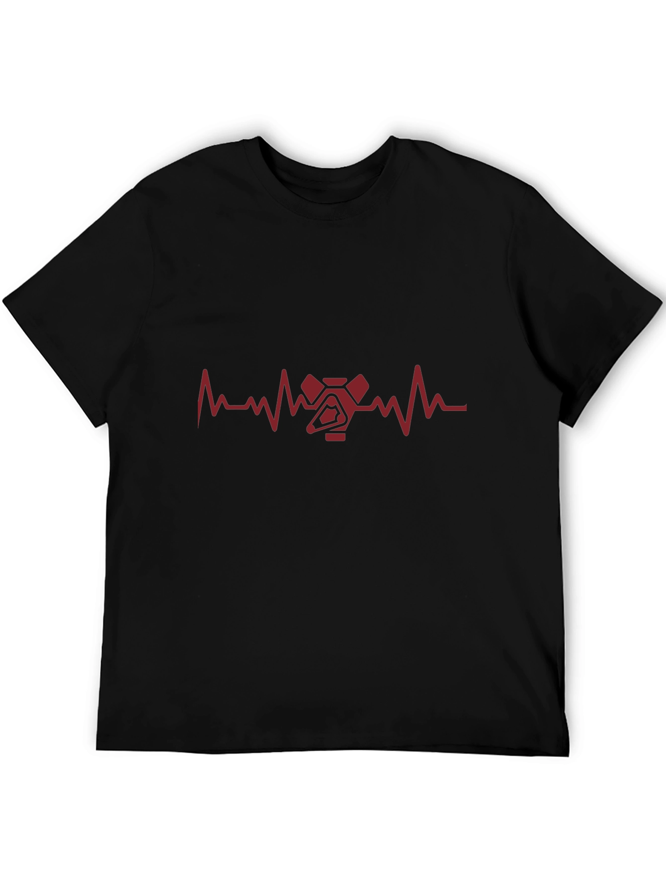 Heartbeat Spaceship Graphic Tee - Black Cotton