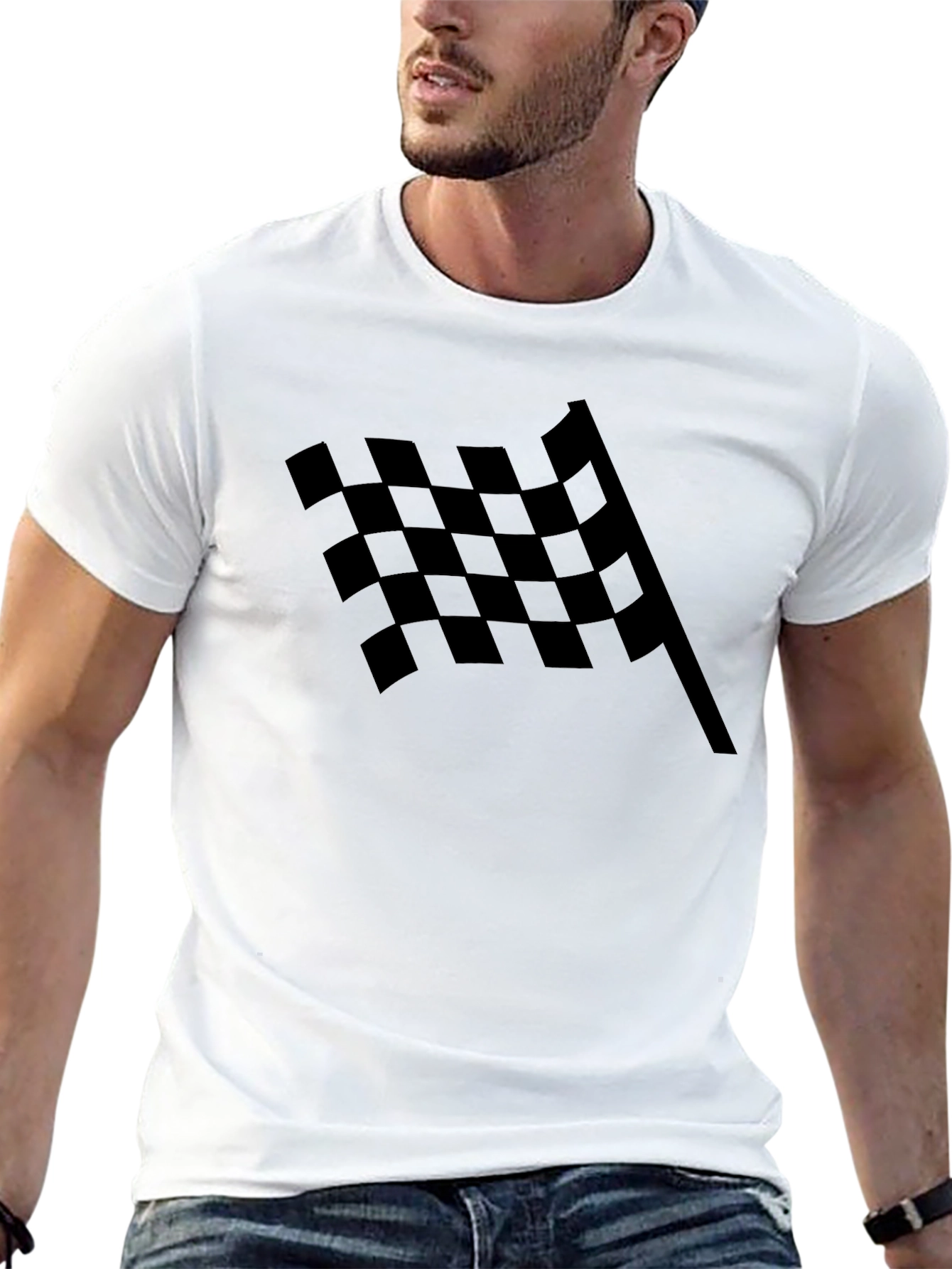 Checkered Flag Graphic Tee - Racing Fan Apparel