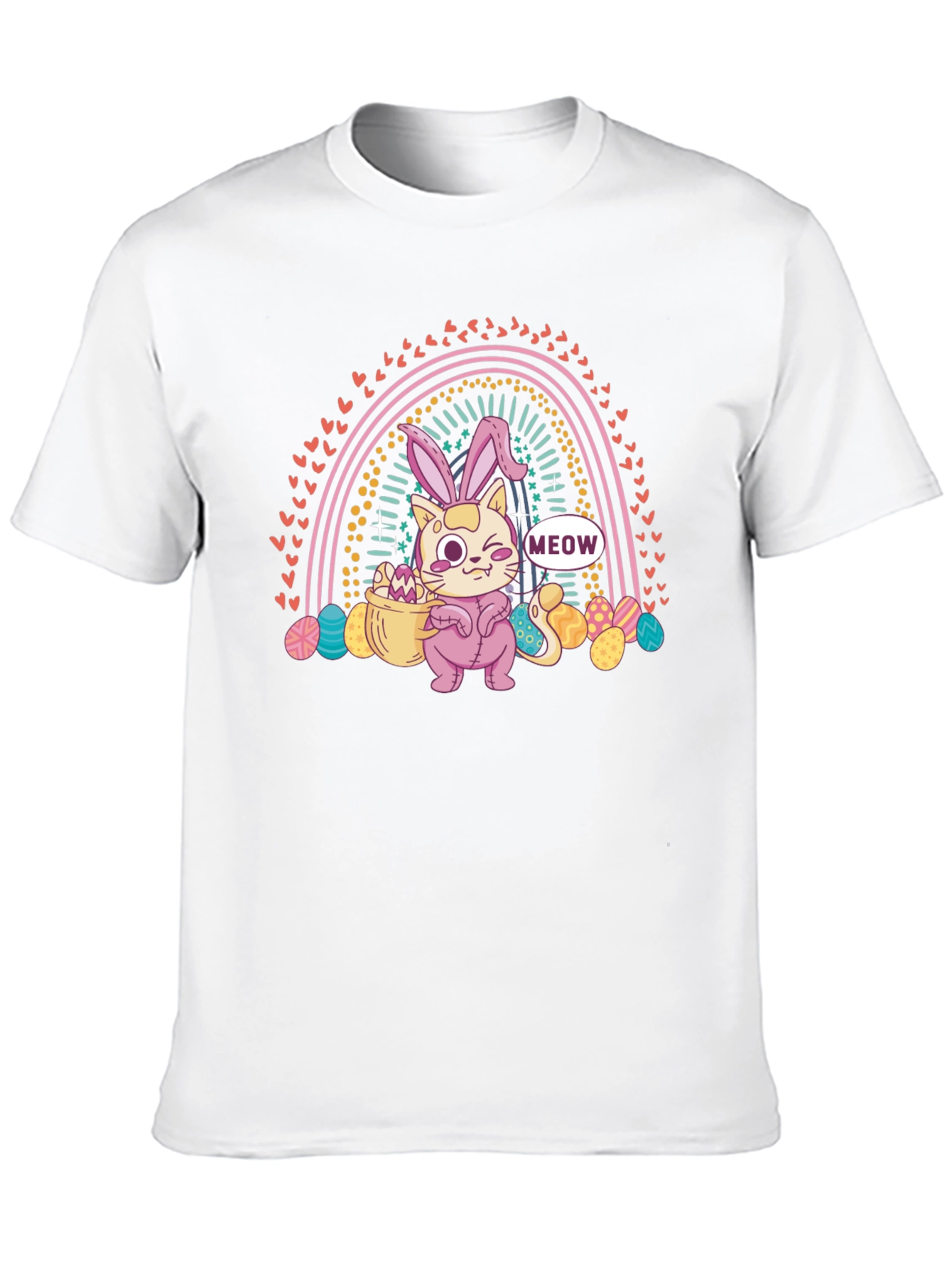 Easter Cat Rainbow T-Shirt