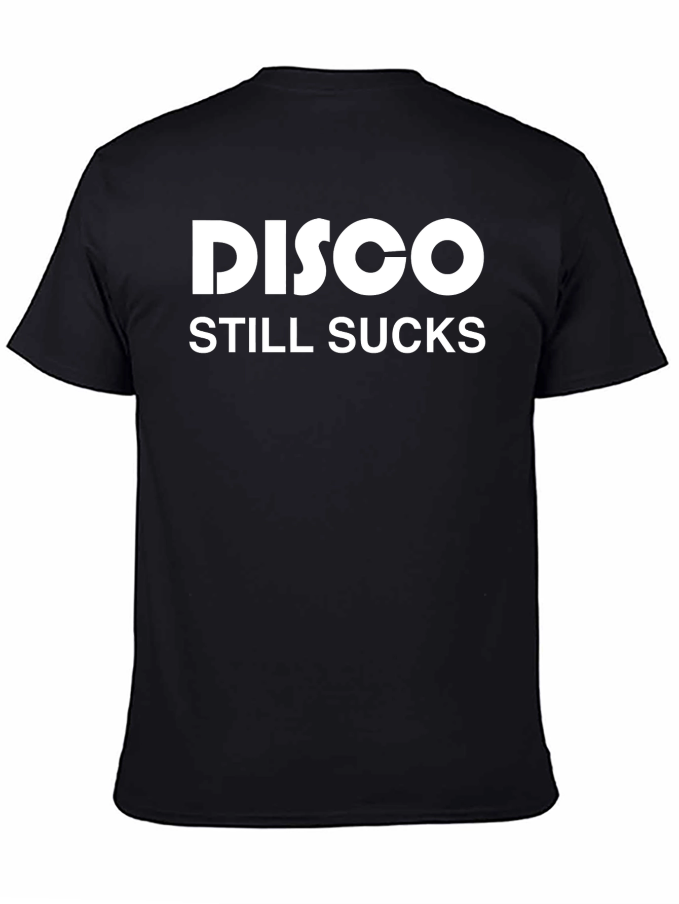 Disco Still Sucks Graphic Tee - Black Cotton T-Shirt