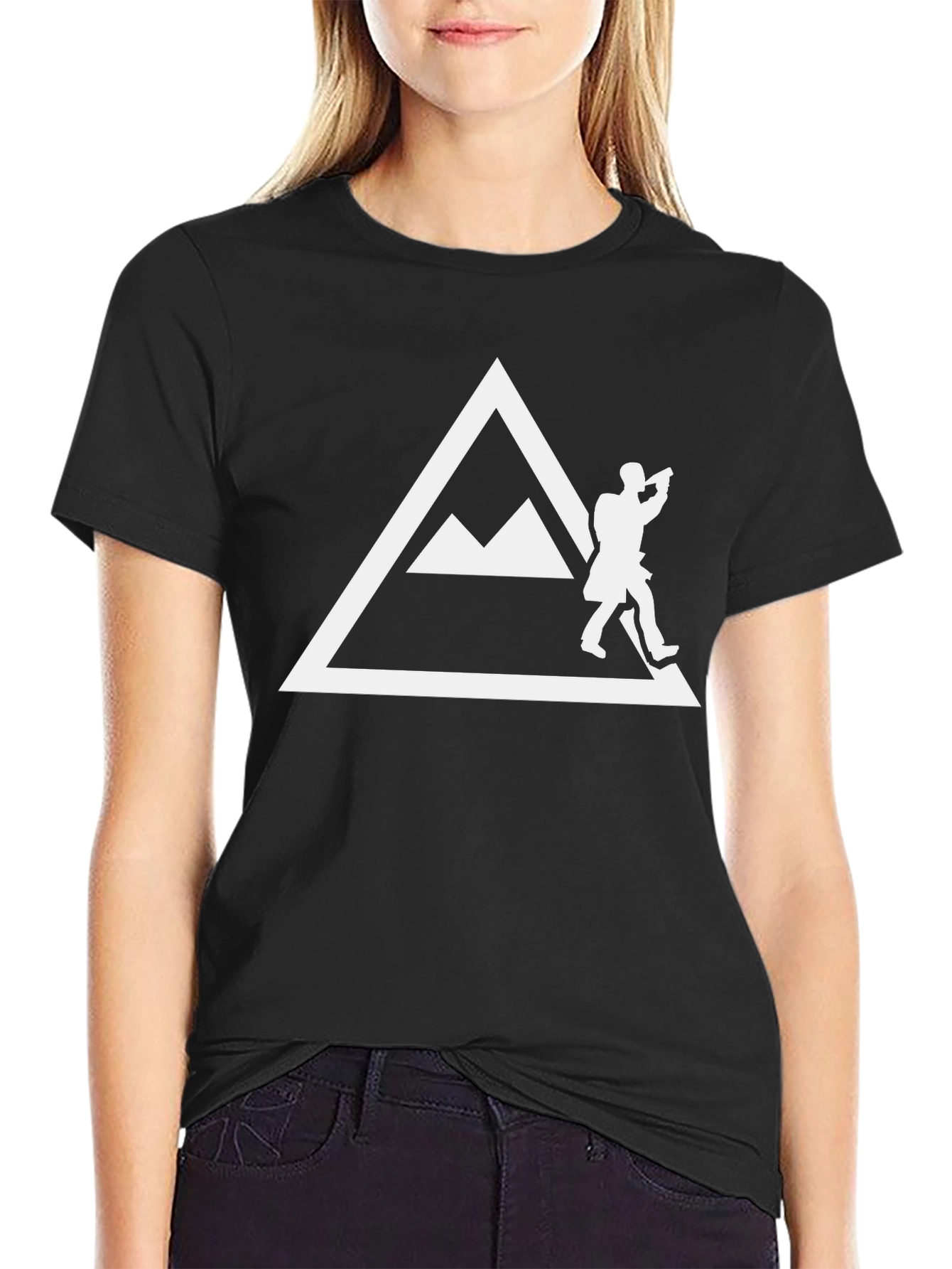 Mountain Climber Graphic Tee - Black Cotton Shirt