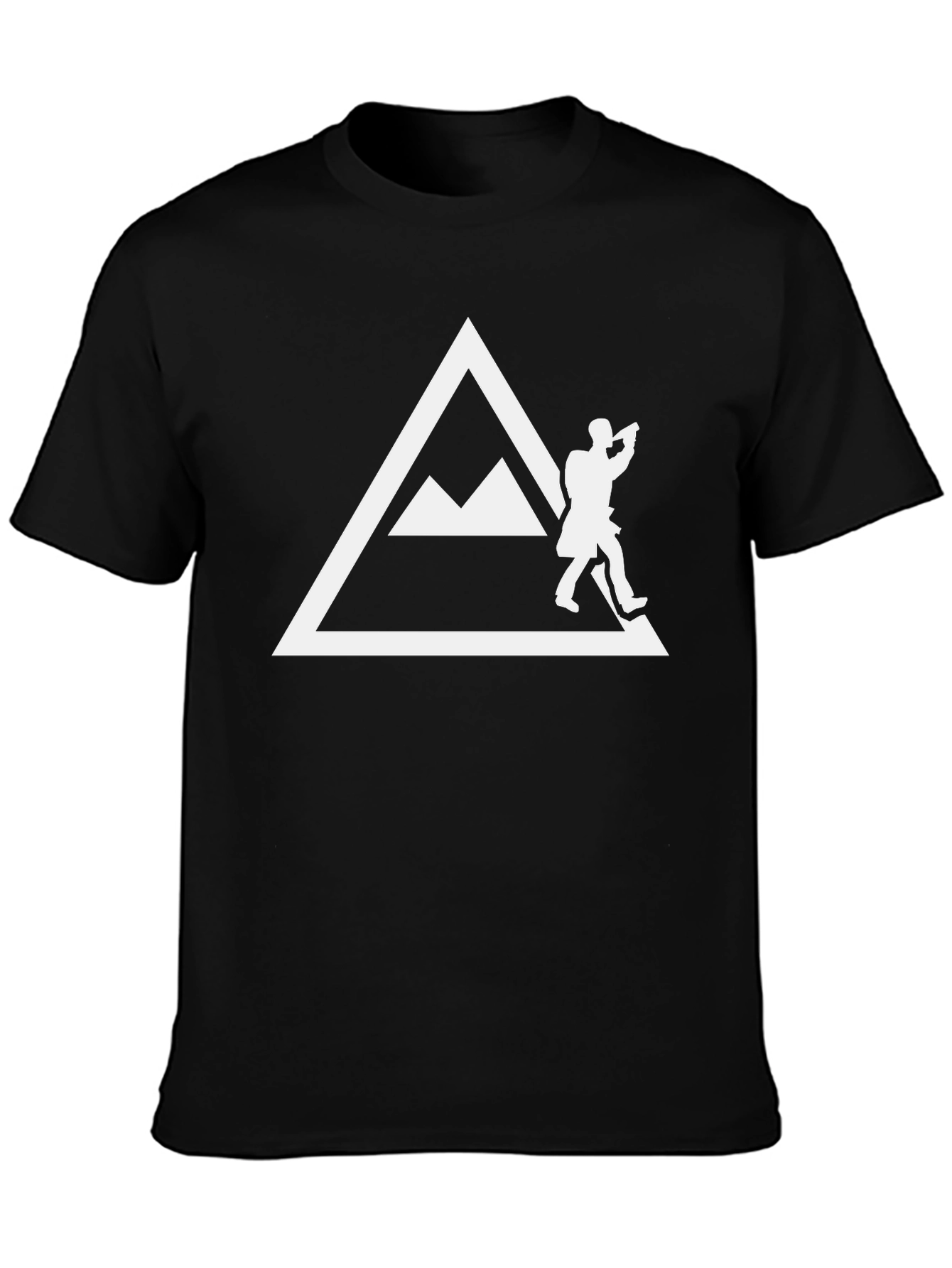 Mountain Climber Graphic Tee - Black Cotton Shirt