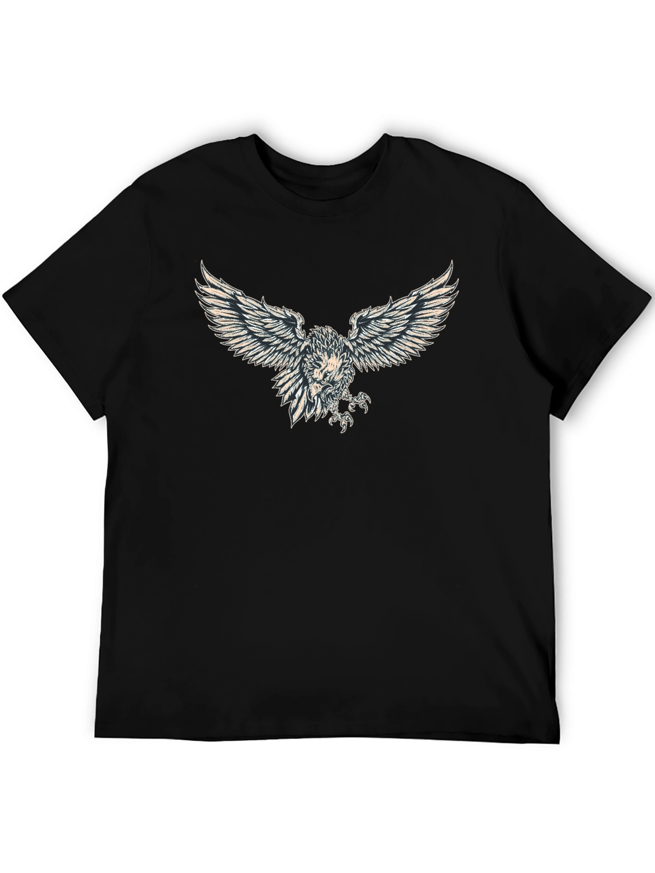 Black T-Shirt with Eagle Print