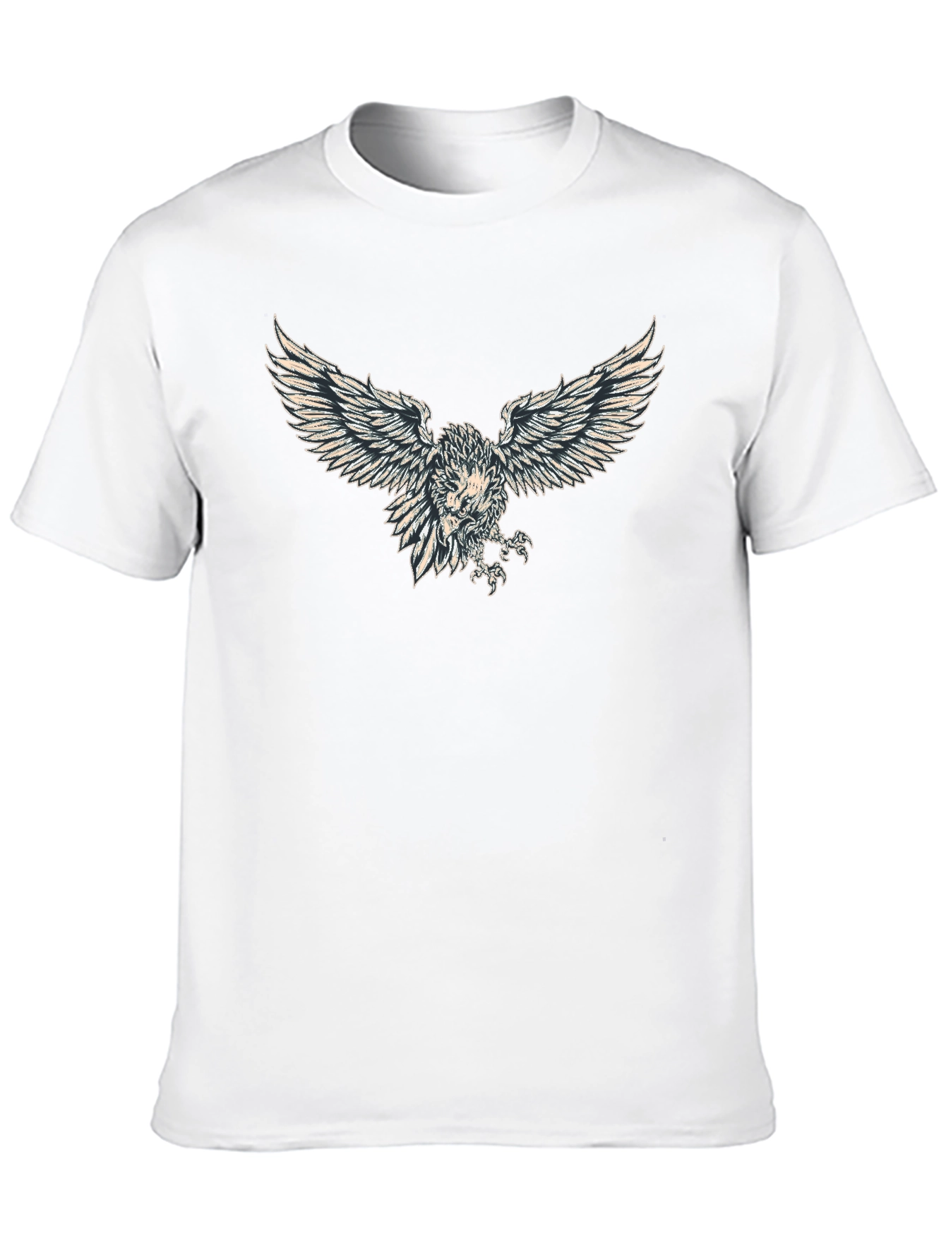 Black T-Shirt with Eagle Print