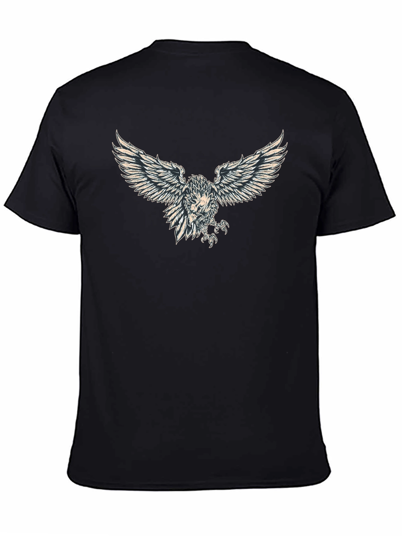 Black T-Shirt with Eagle Print