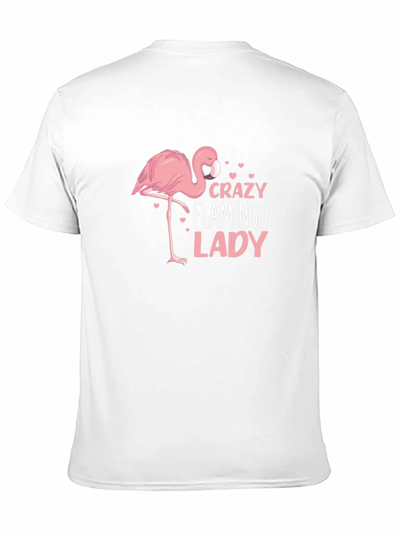 Crazy Flamingo Lady Black Graphic Tee