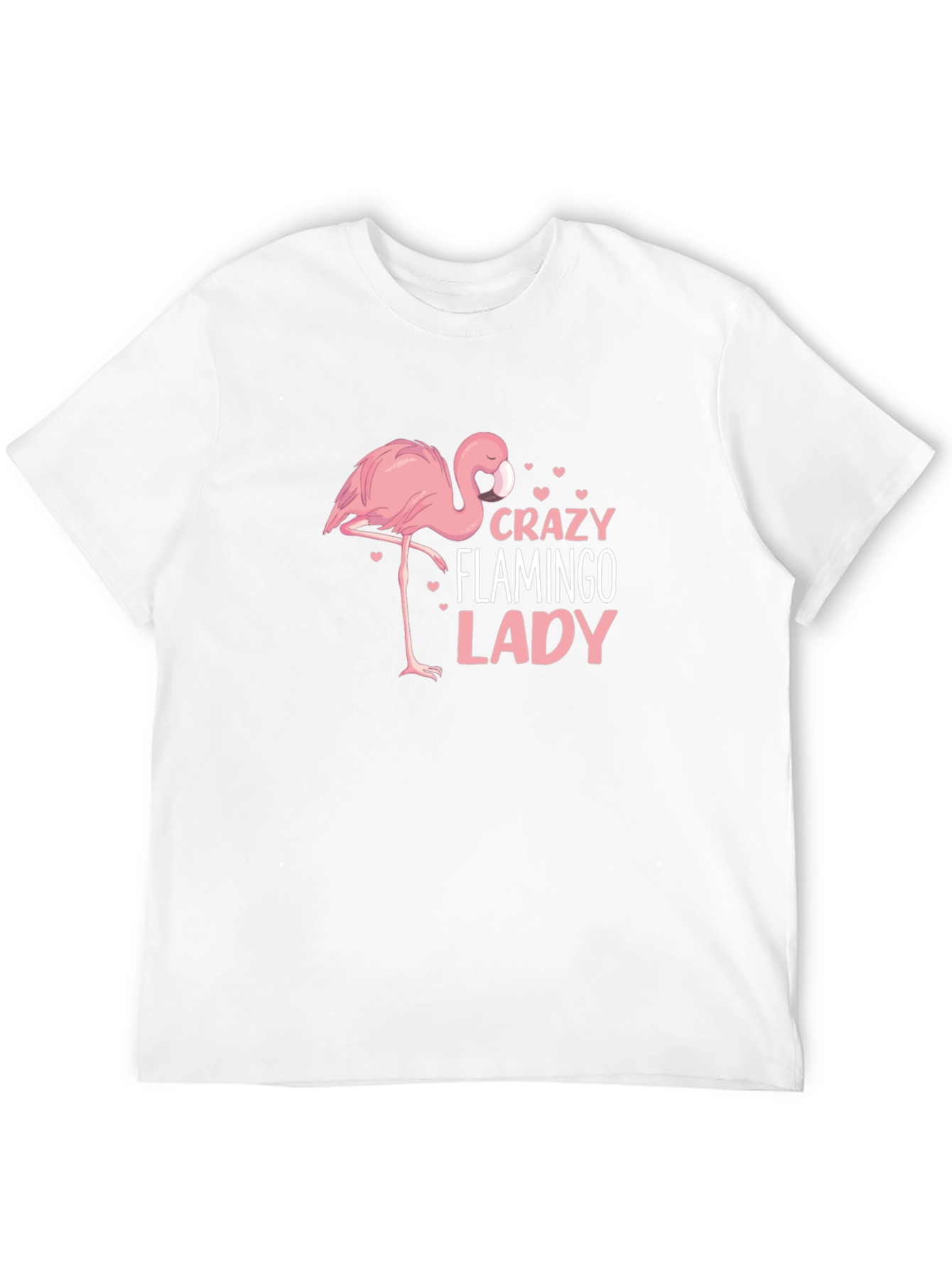 Crazy Flamingo Lady Black Graphic Tee