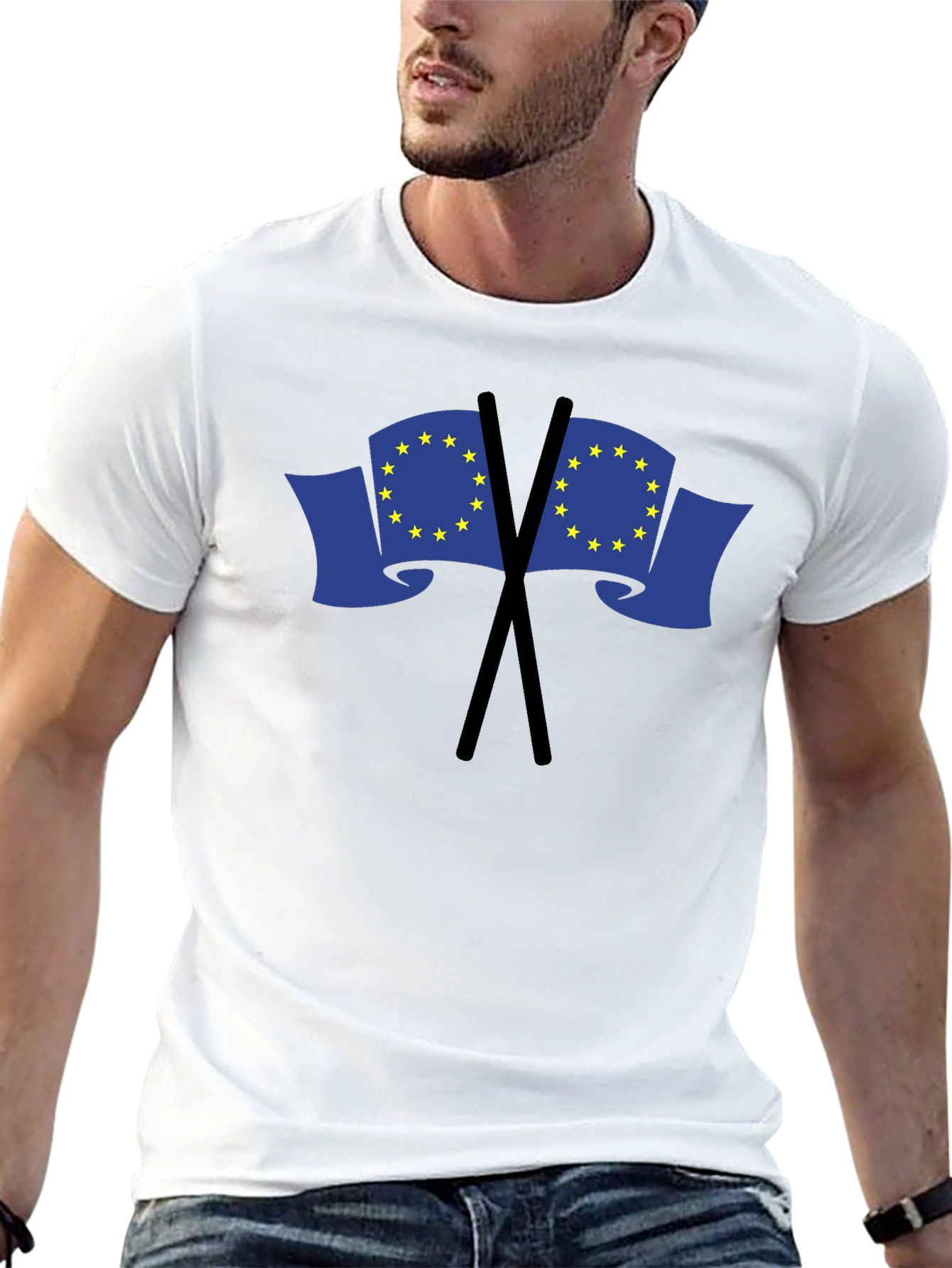 EU Flag Graphic Black T-Shirt