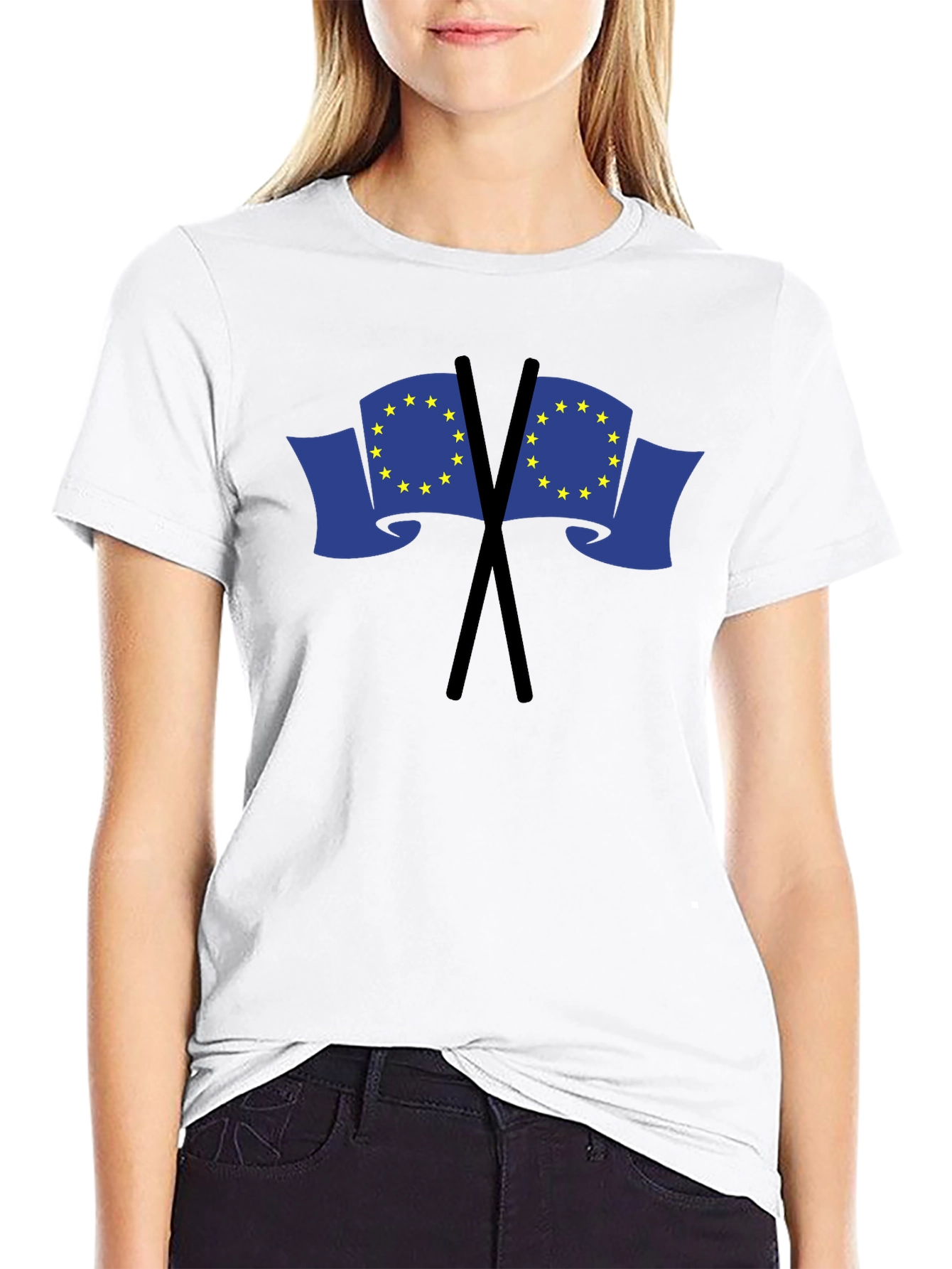 EU Flag Graphic Black T-Shirt