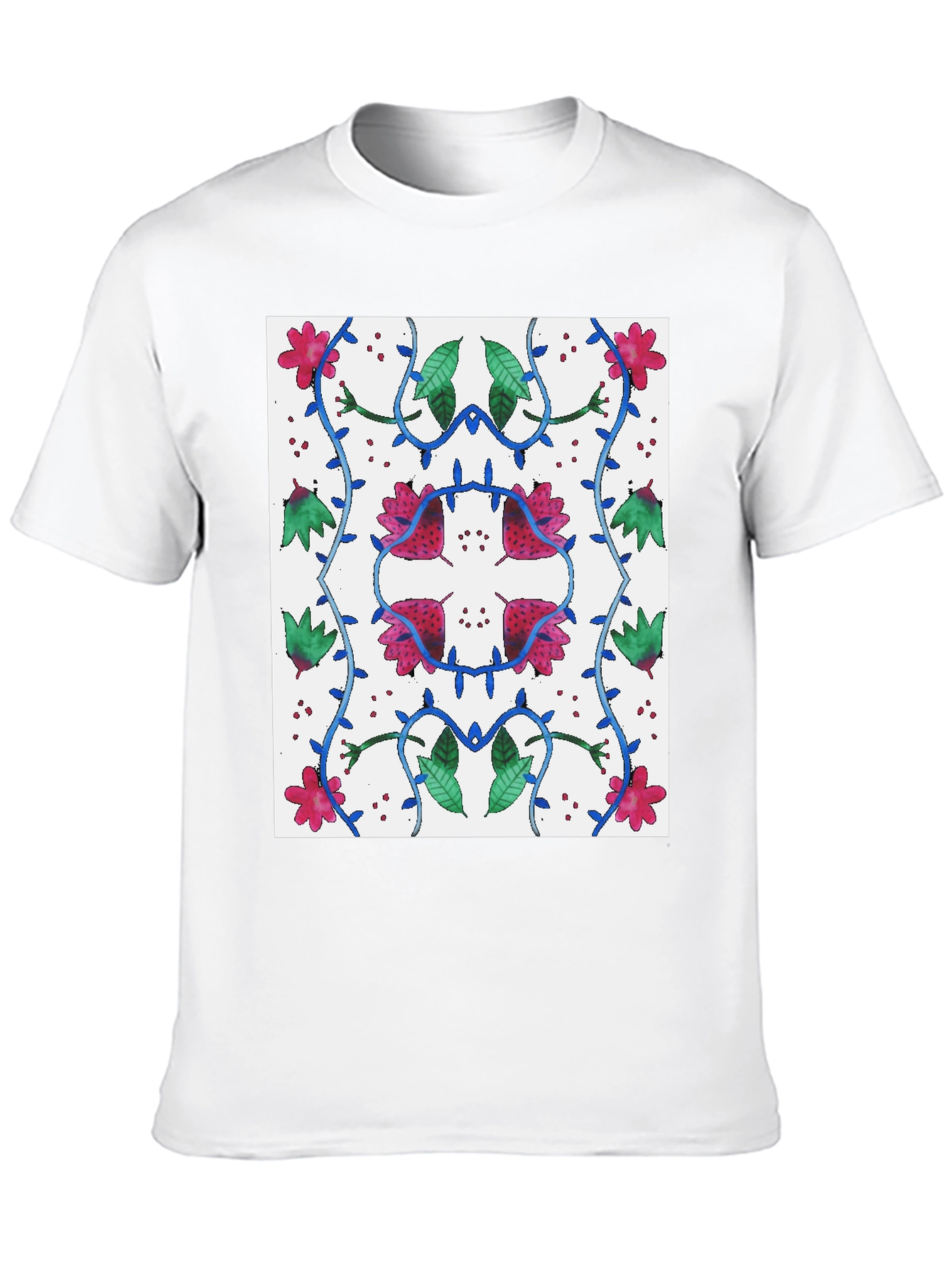 Floral Patterned Graphic Tee - Nature Inspired Design