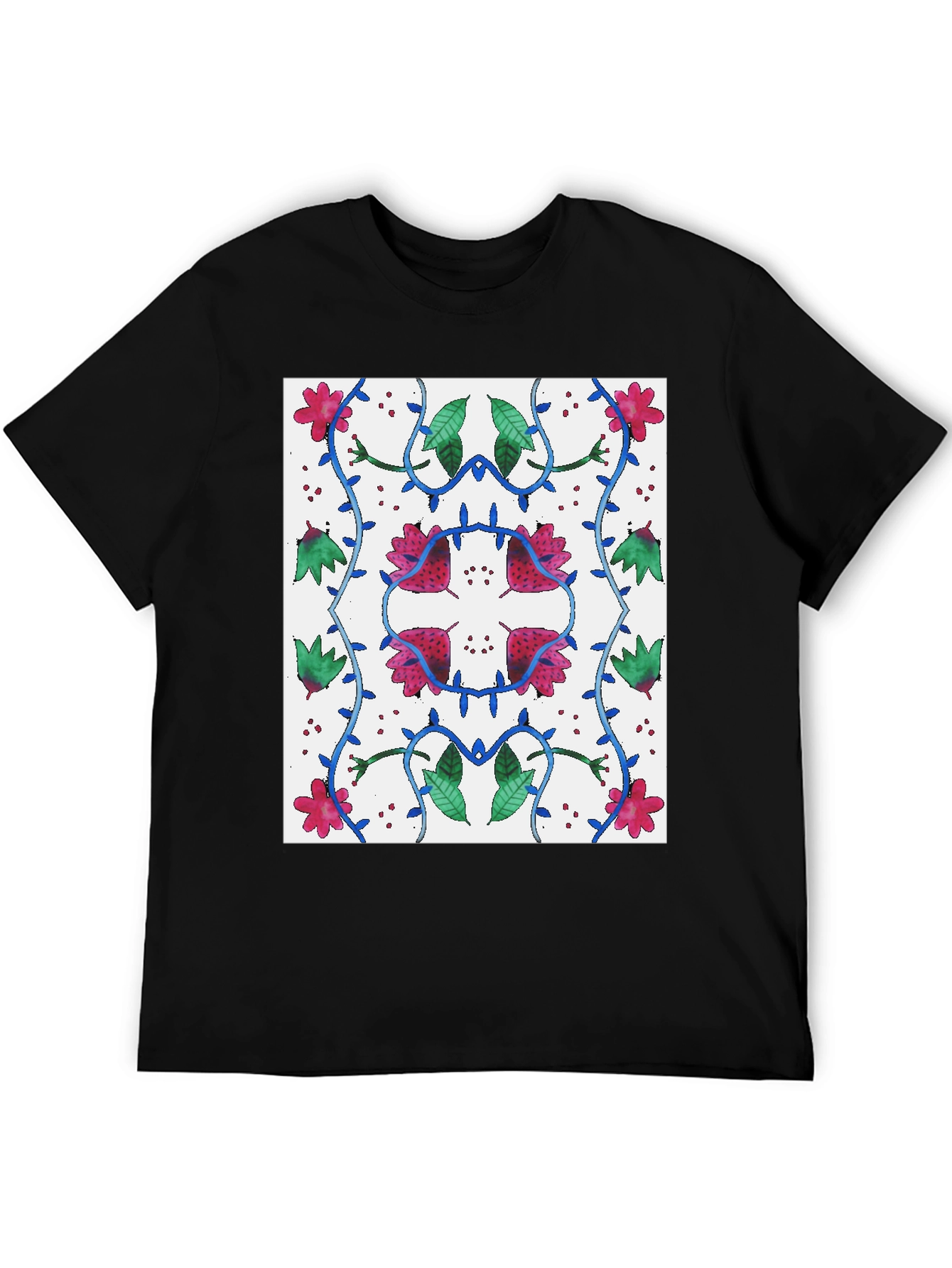 Floral Patterned Graphic Tee - Nature Inspired Design