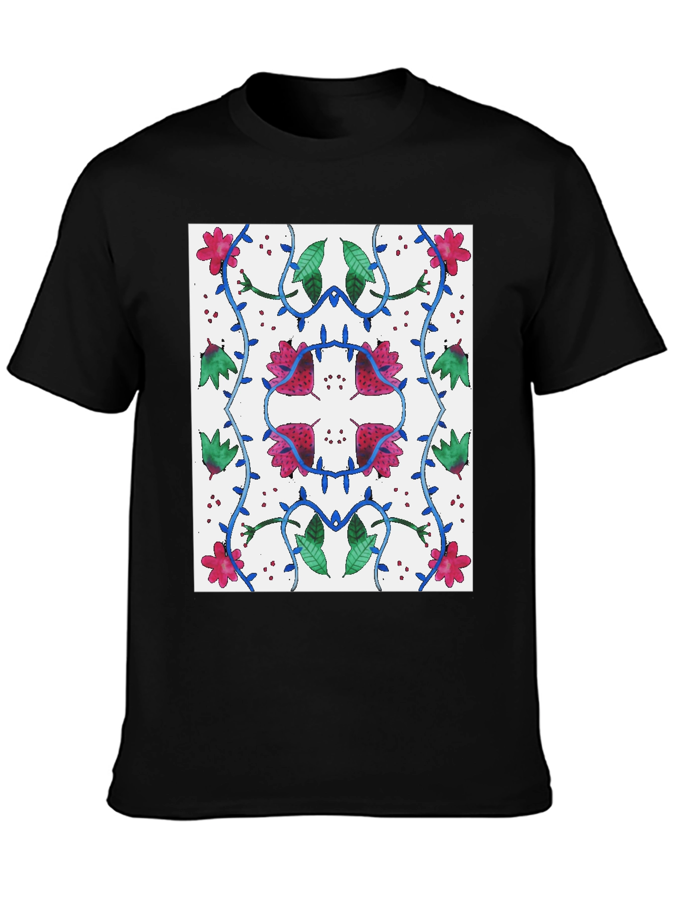 Floral Patterned Graphic Tee - Nature Inspired Design