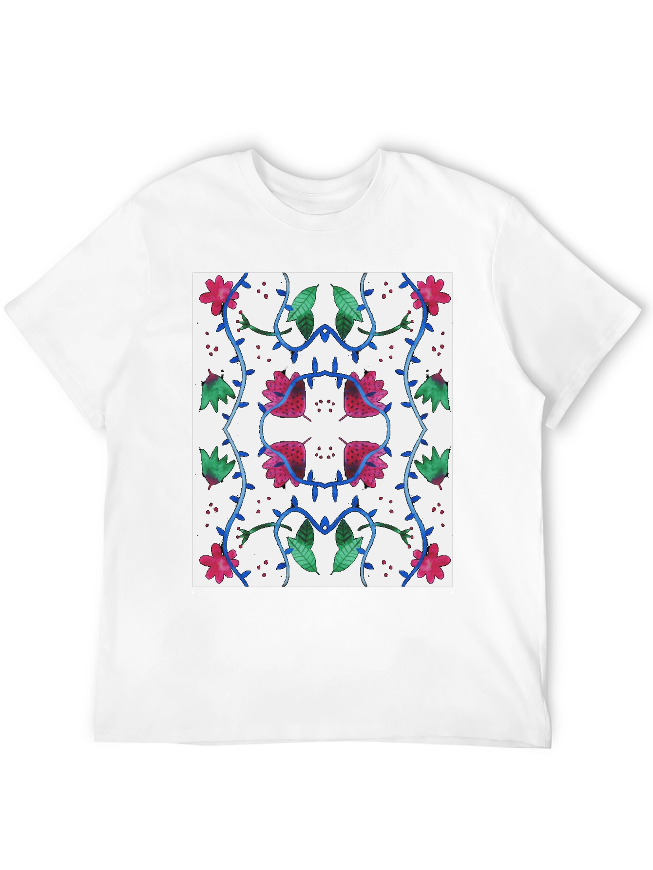 Floral Patterned Graphic Tee - Nature Inspired Design