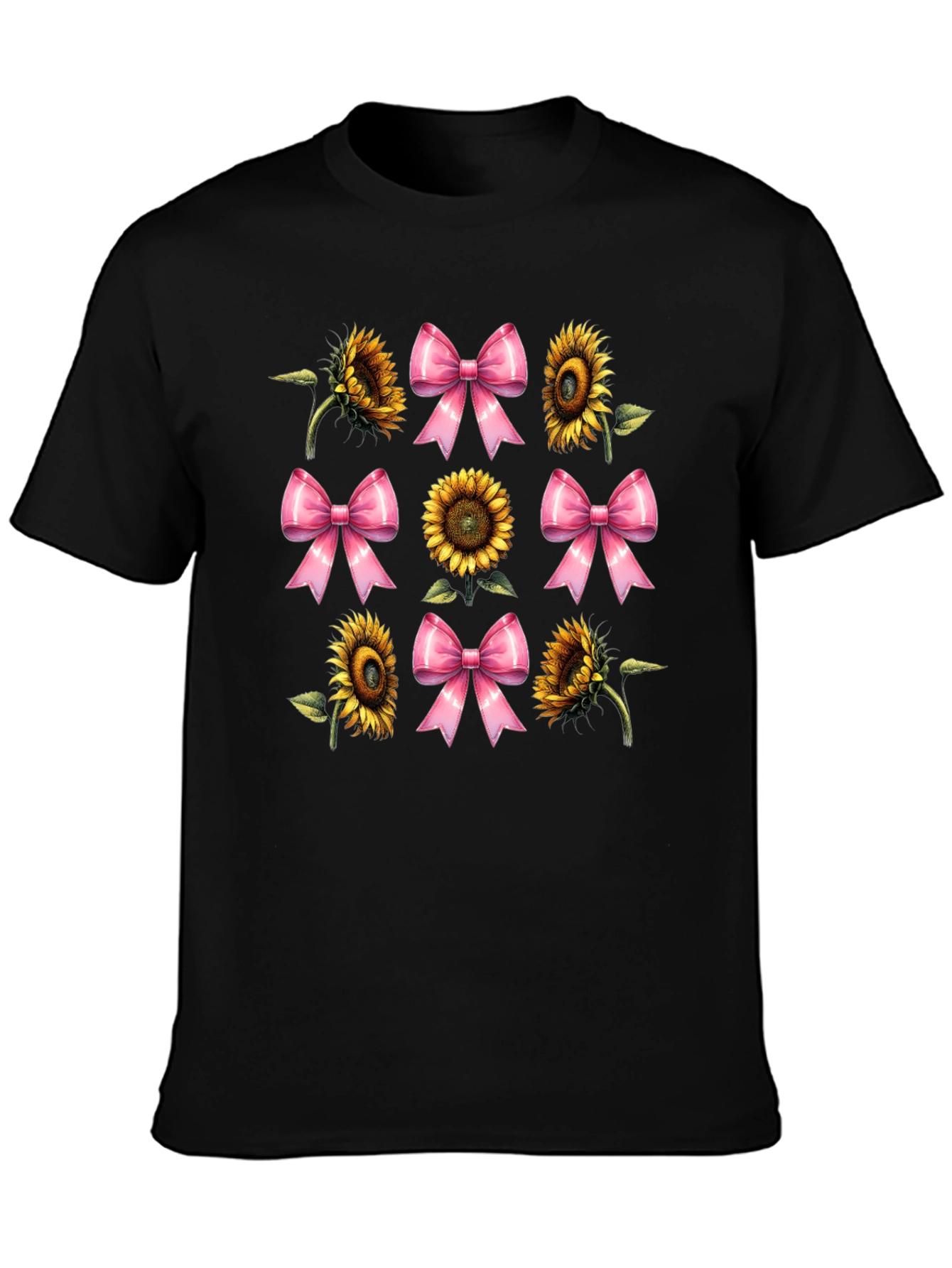 Sunflower & Bow Graphic T-Shirt