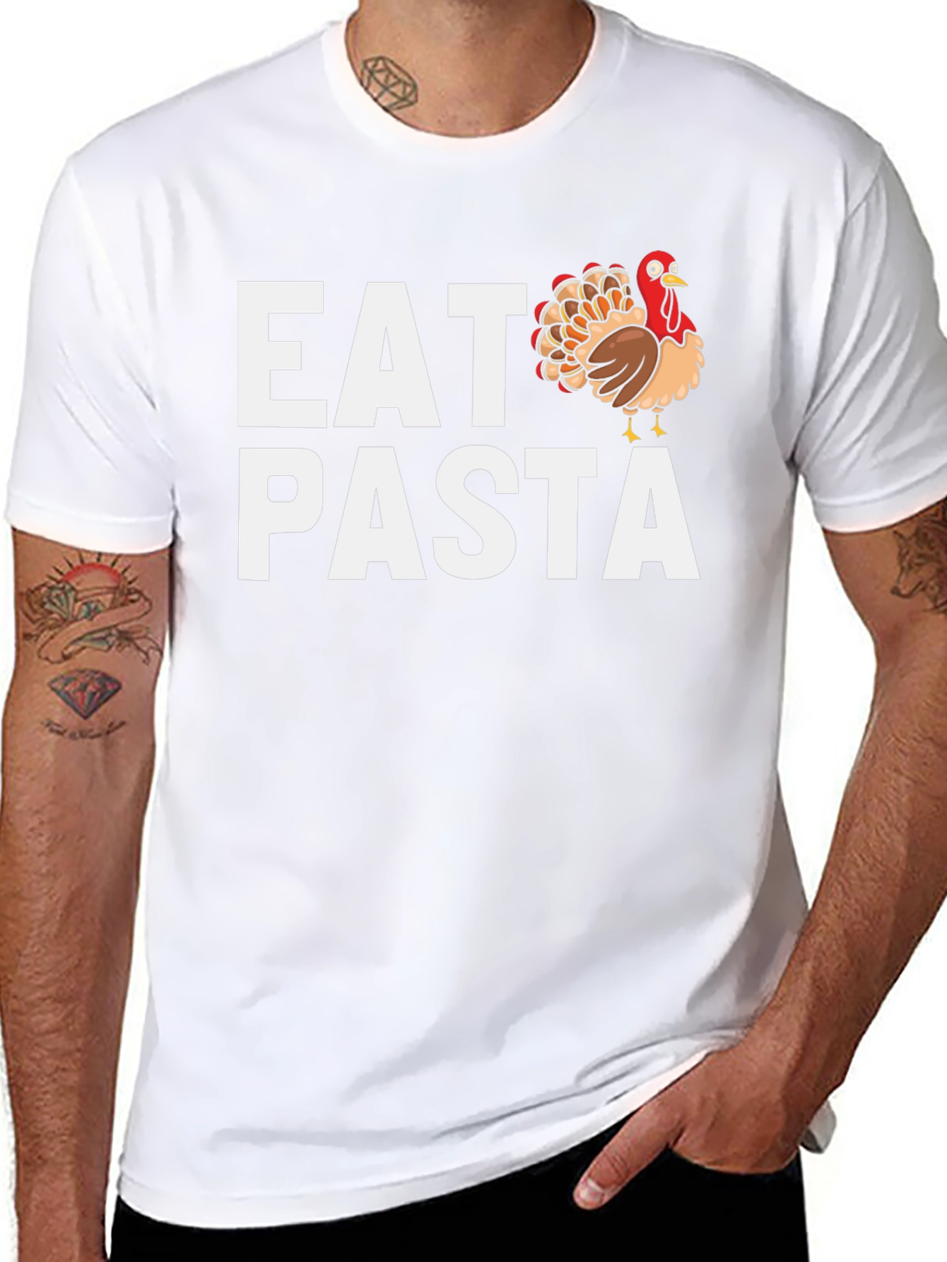 Eat Turkey Pasta T-Shirt - Thanksgiving Humor