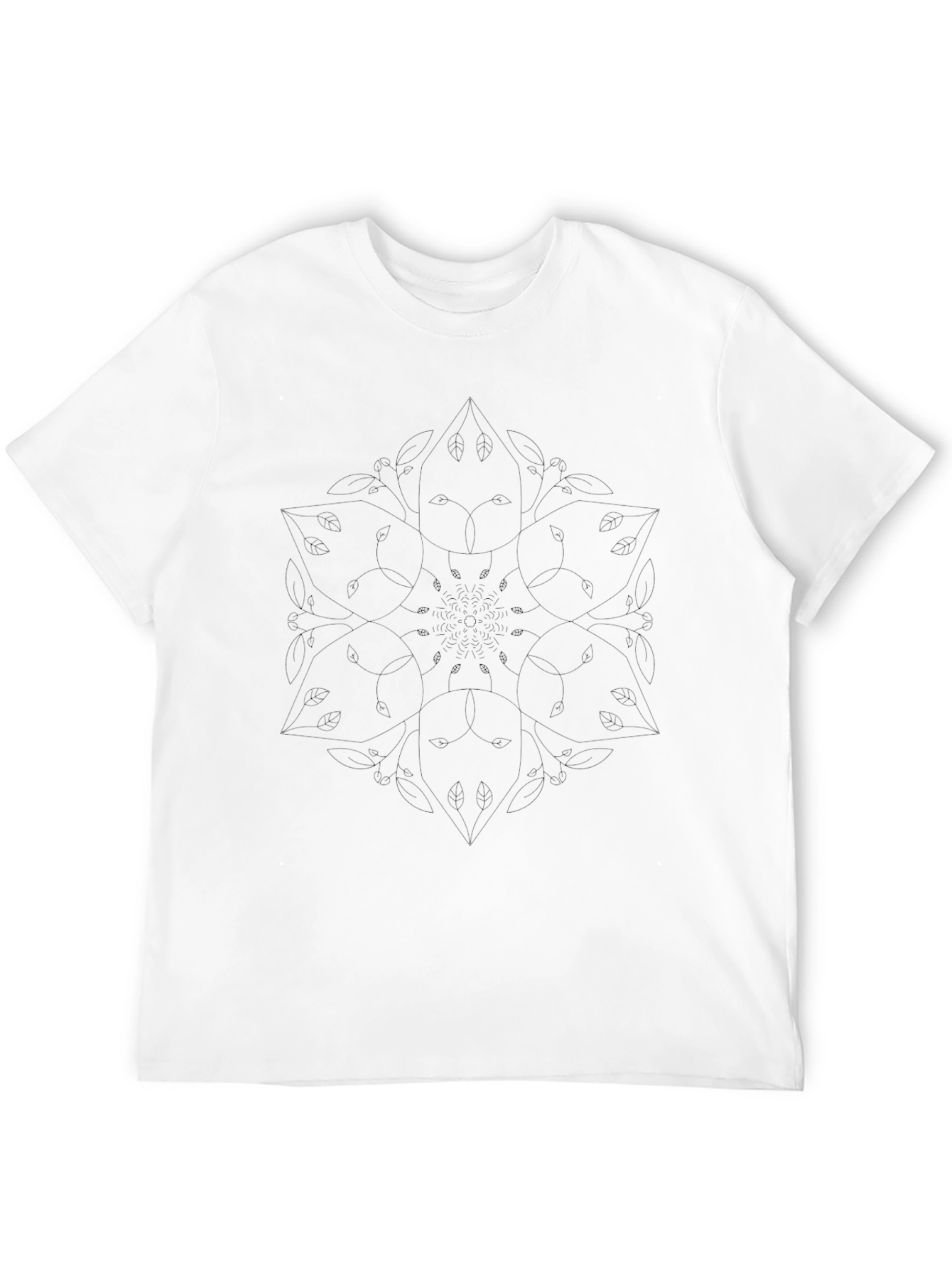 Mens Black Mandala Graphic T-Shirt