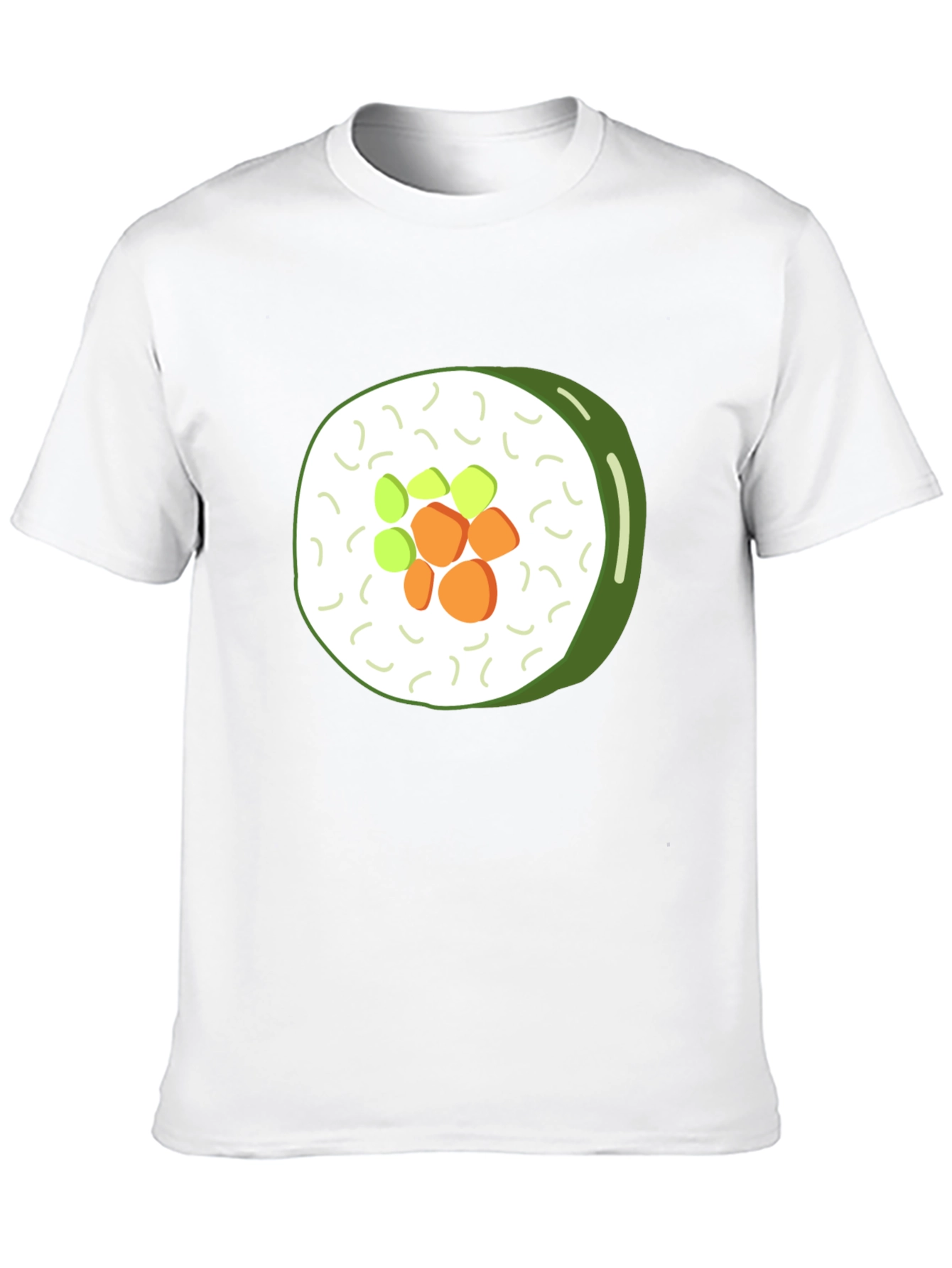 Sushi Roll Graphic Print Black T-Shirt