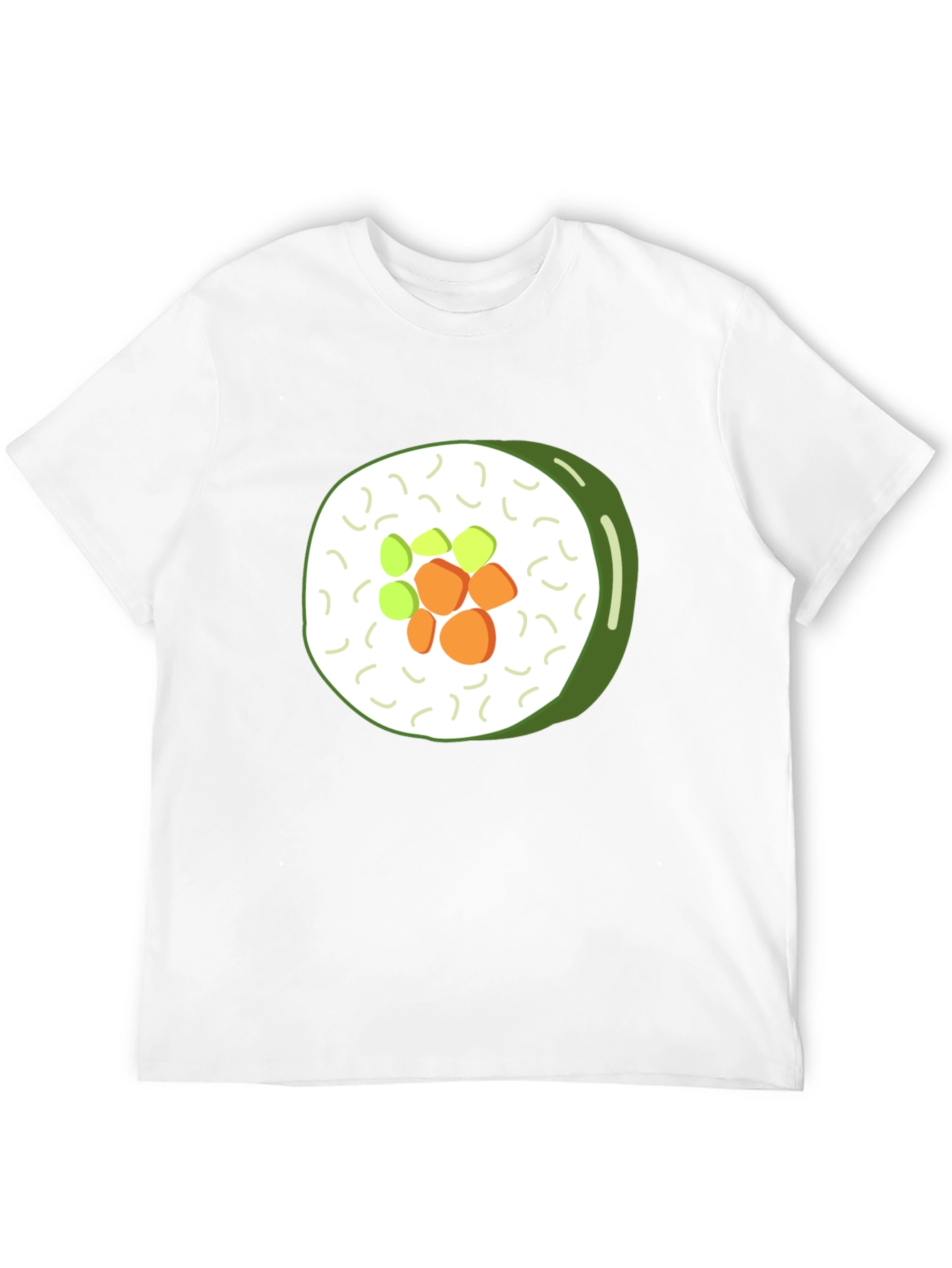 Sushi Roll Graphic Print Black T-Shirt