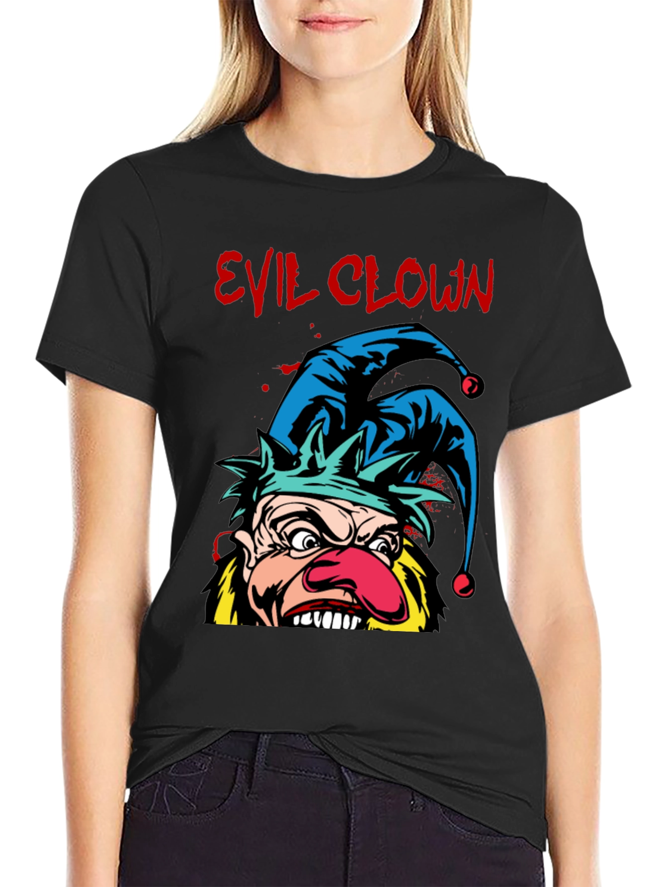 Evil Clown Graphic Tee - Black