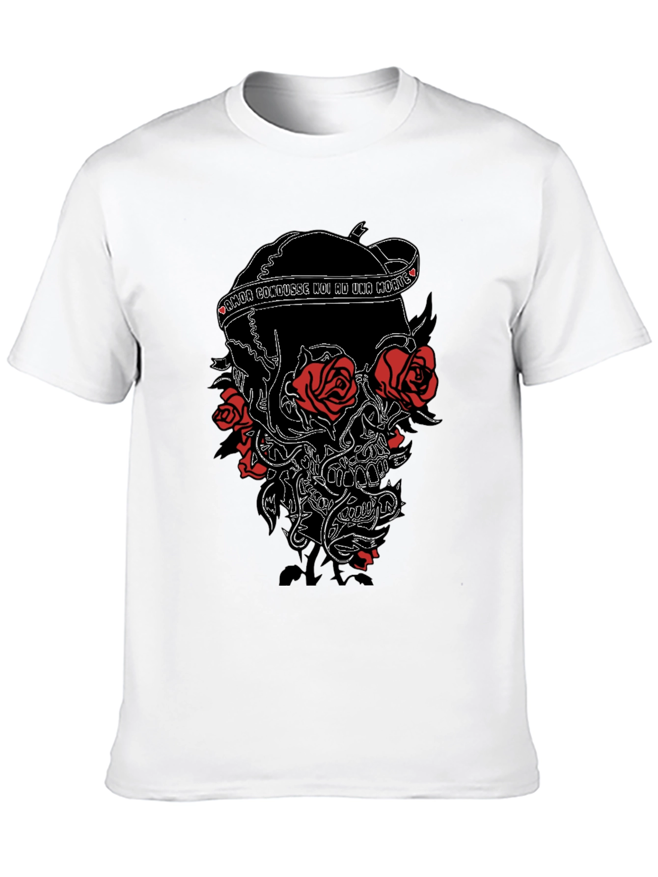 Skull & Roses Black Graphic Tee