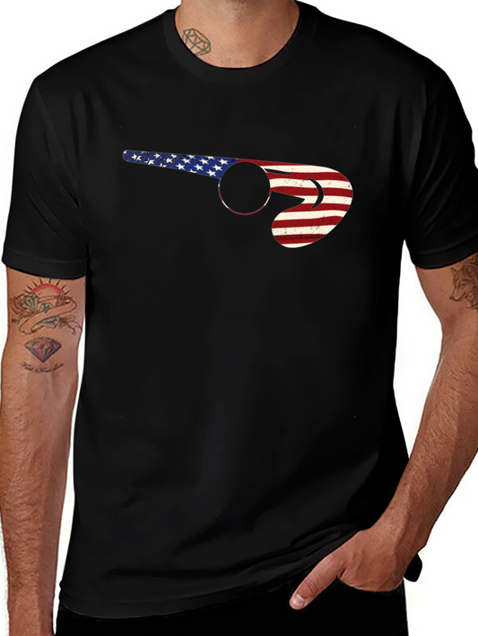 American Flag Hockey Stick T-Shirt