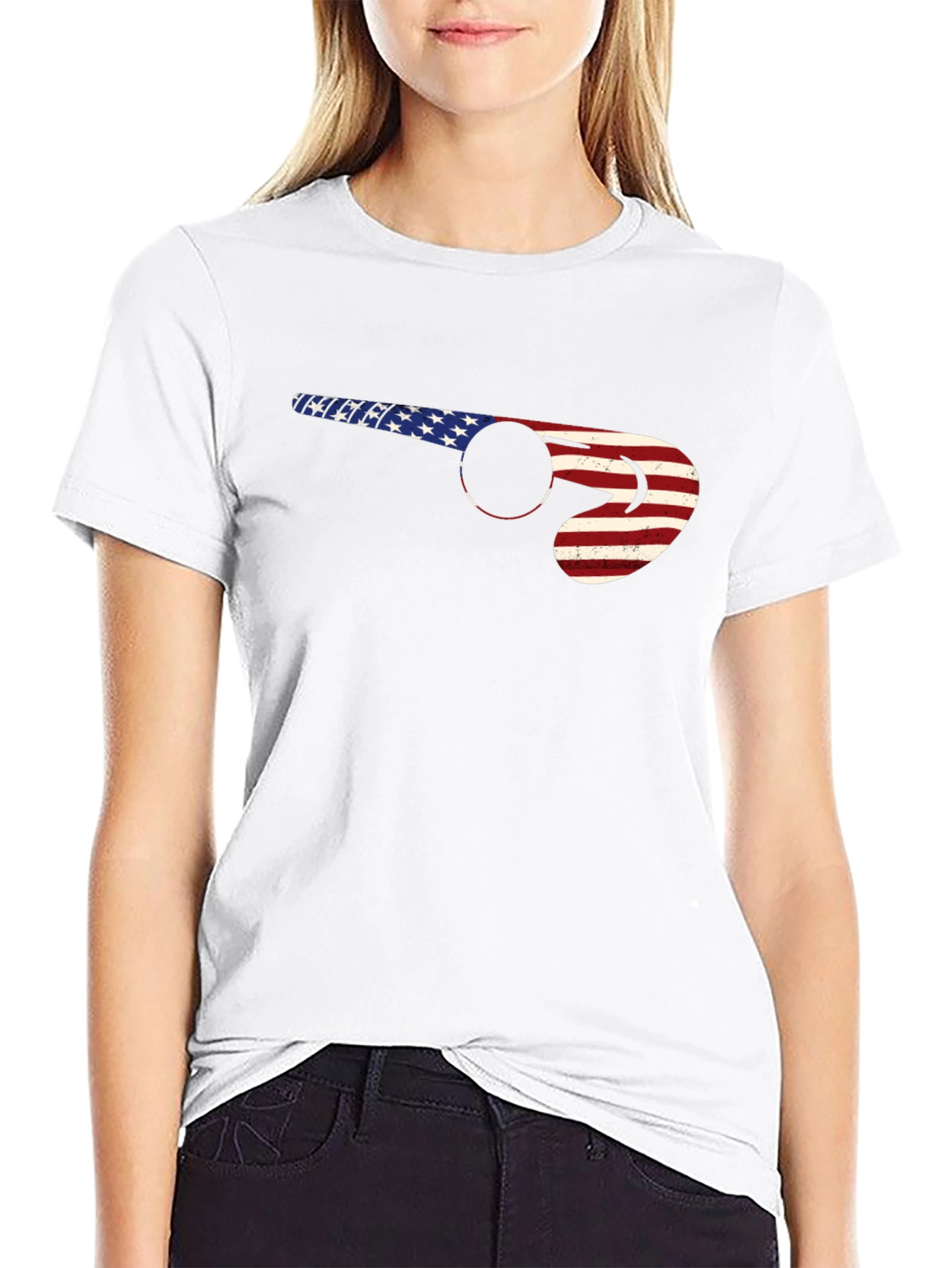 American Flag Hockey Stick T-Shirt