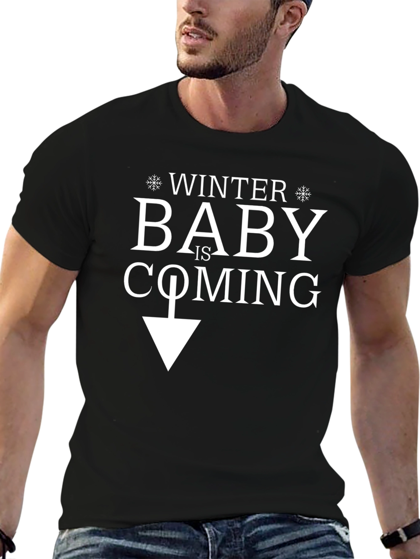 Winter Baby Is Coming Black Graphic Tee