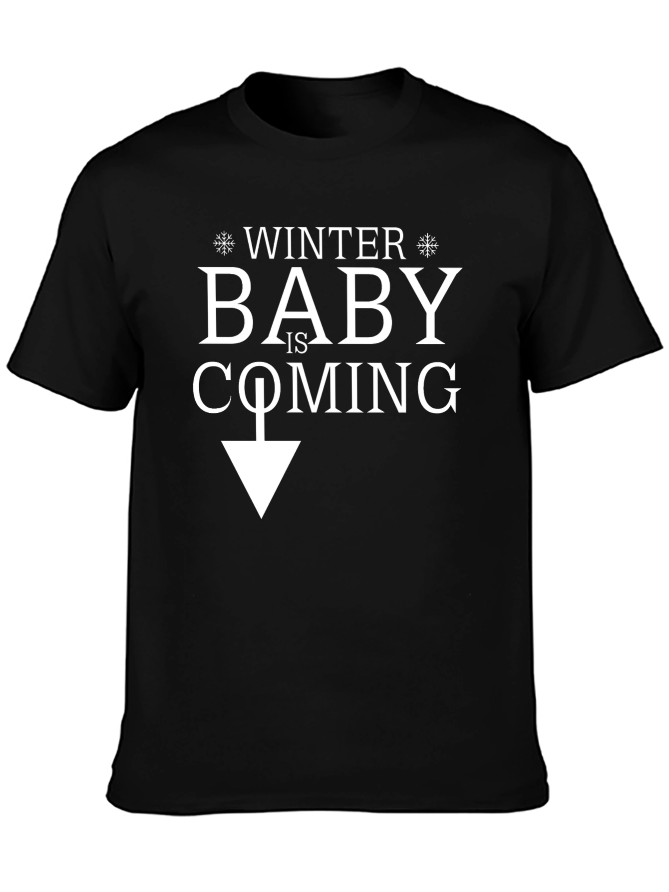 Winter Baby Is Coming Black Graphic Tee