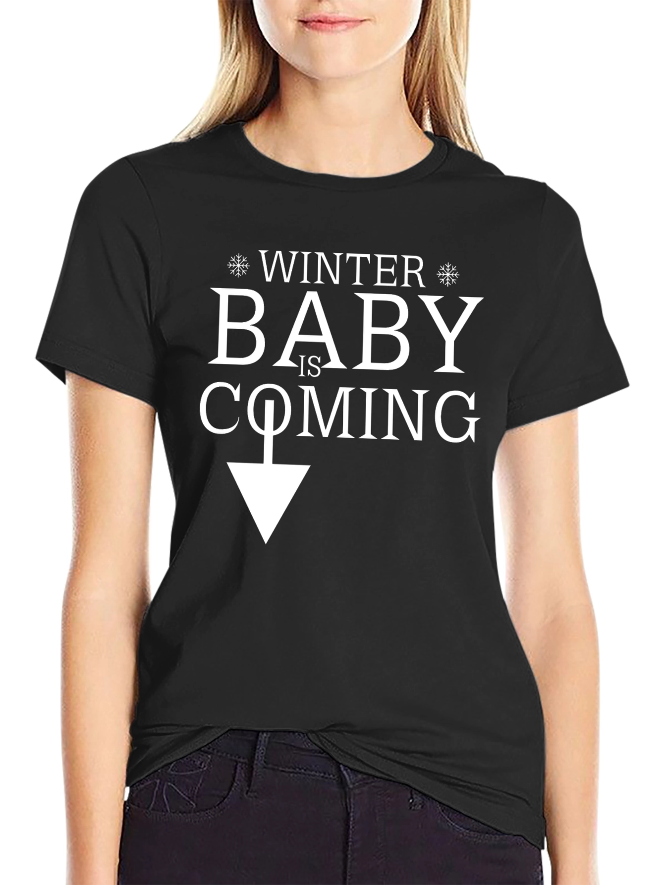 Winter Baby Is Coming Black Graphic Tee