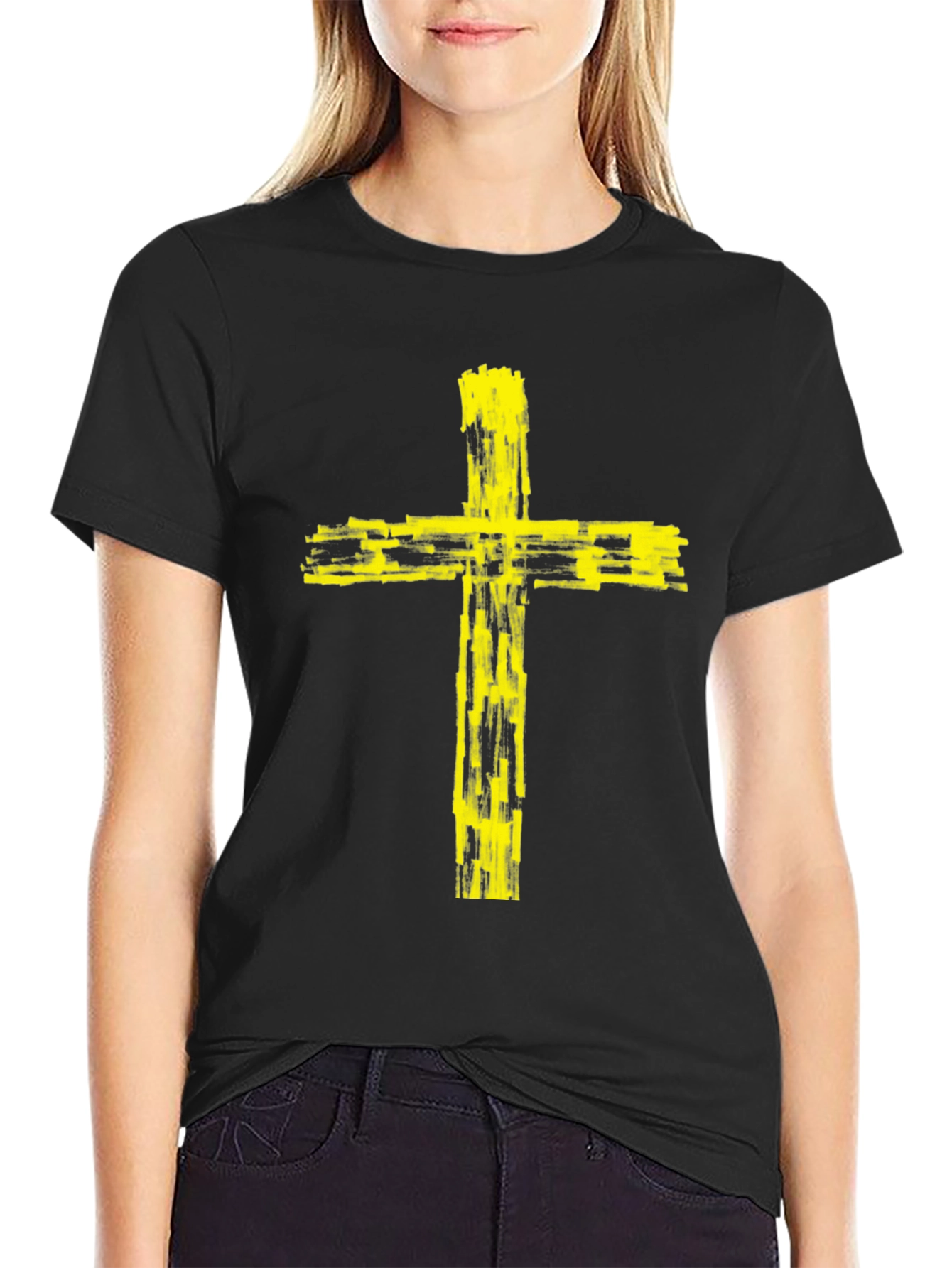 Yellow Cross Graphic Tee