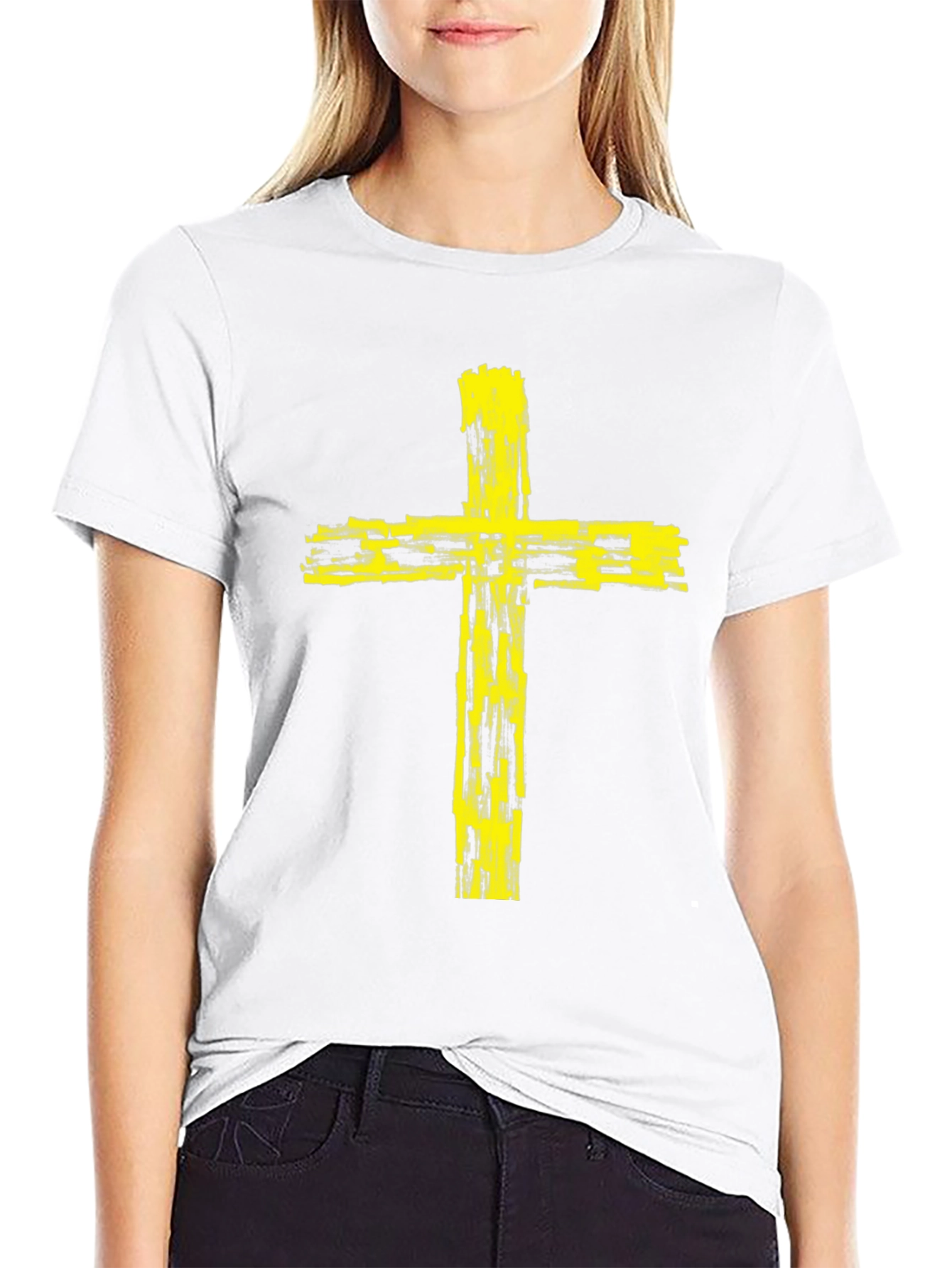 Yellow Cross Graphic Tee